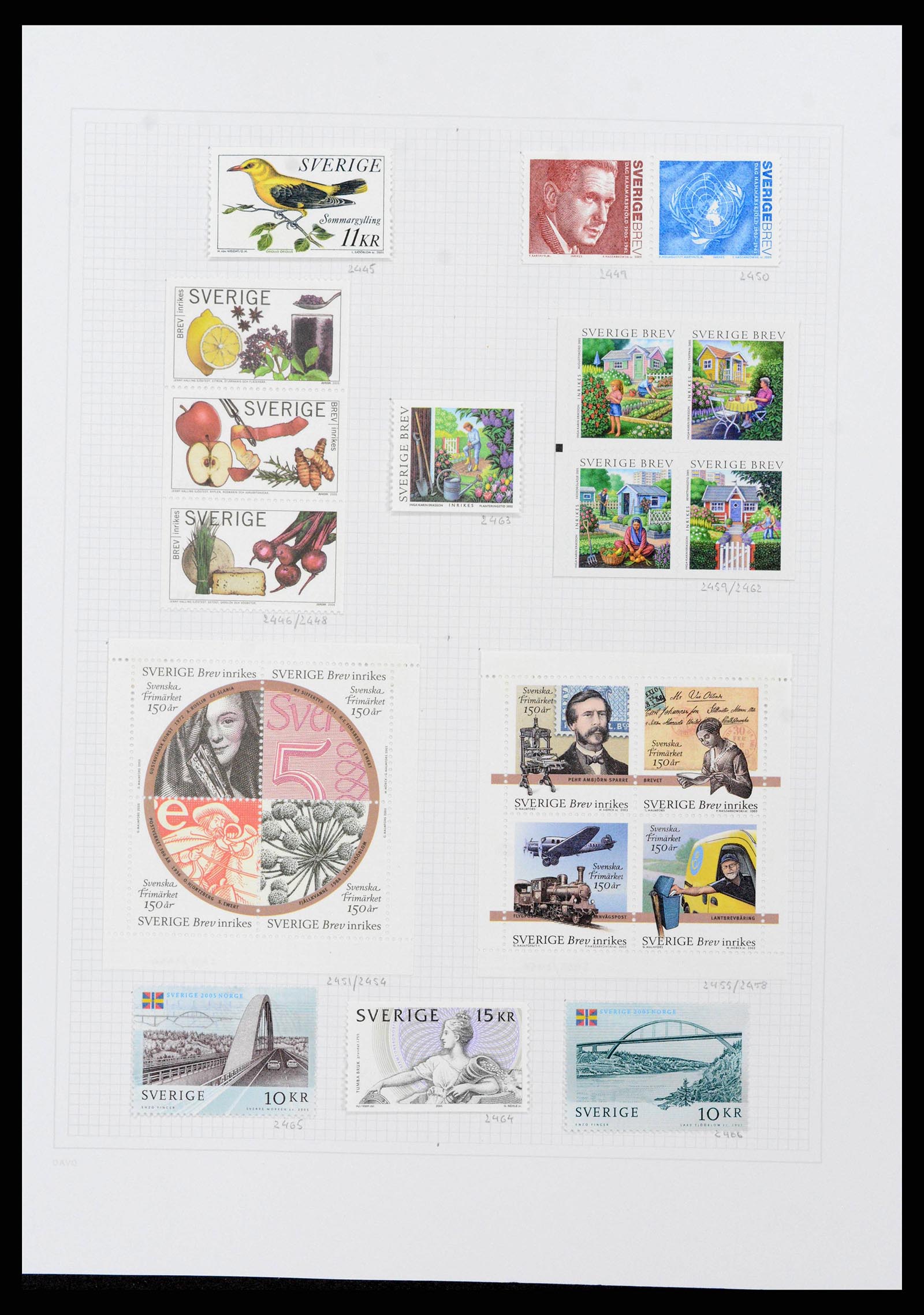 38151 0171 - Postzegelverzameling 38151 Zweden 1855-2016.