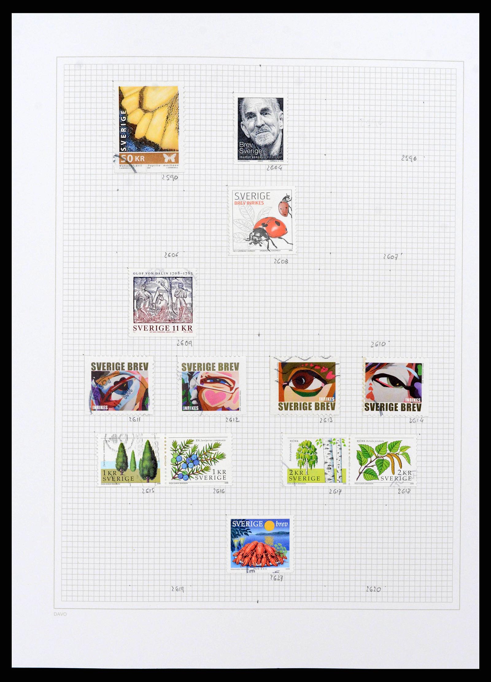 38151 0188 - Postzegelverzameling 38151 Zweden 1855-2016.