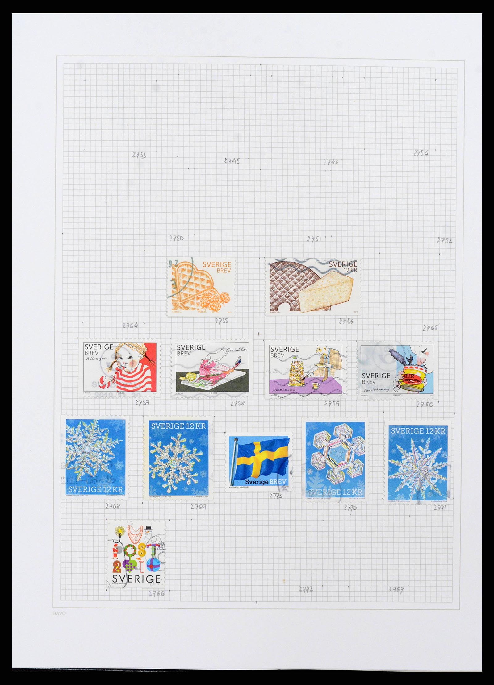 38151 0194 - Postzegelverzameling 38151 Zweden 1855-2016.