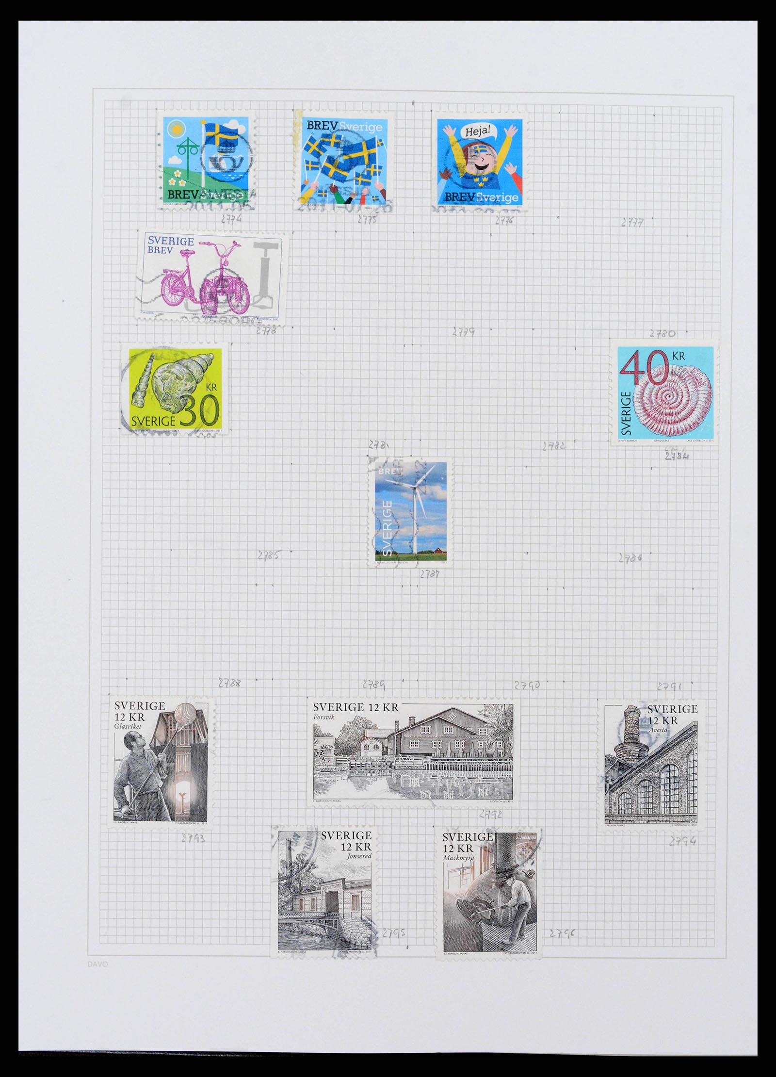 38151 0195 - Postzegelverzameling 38151 Zweden 1855-2016.