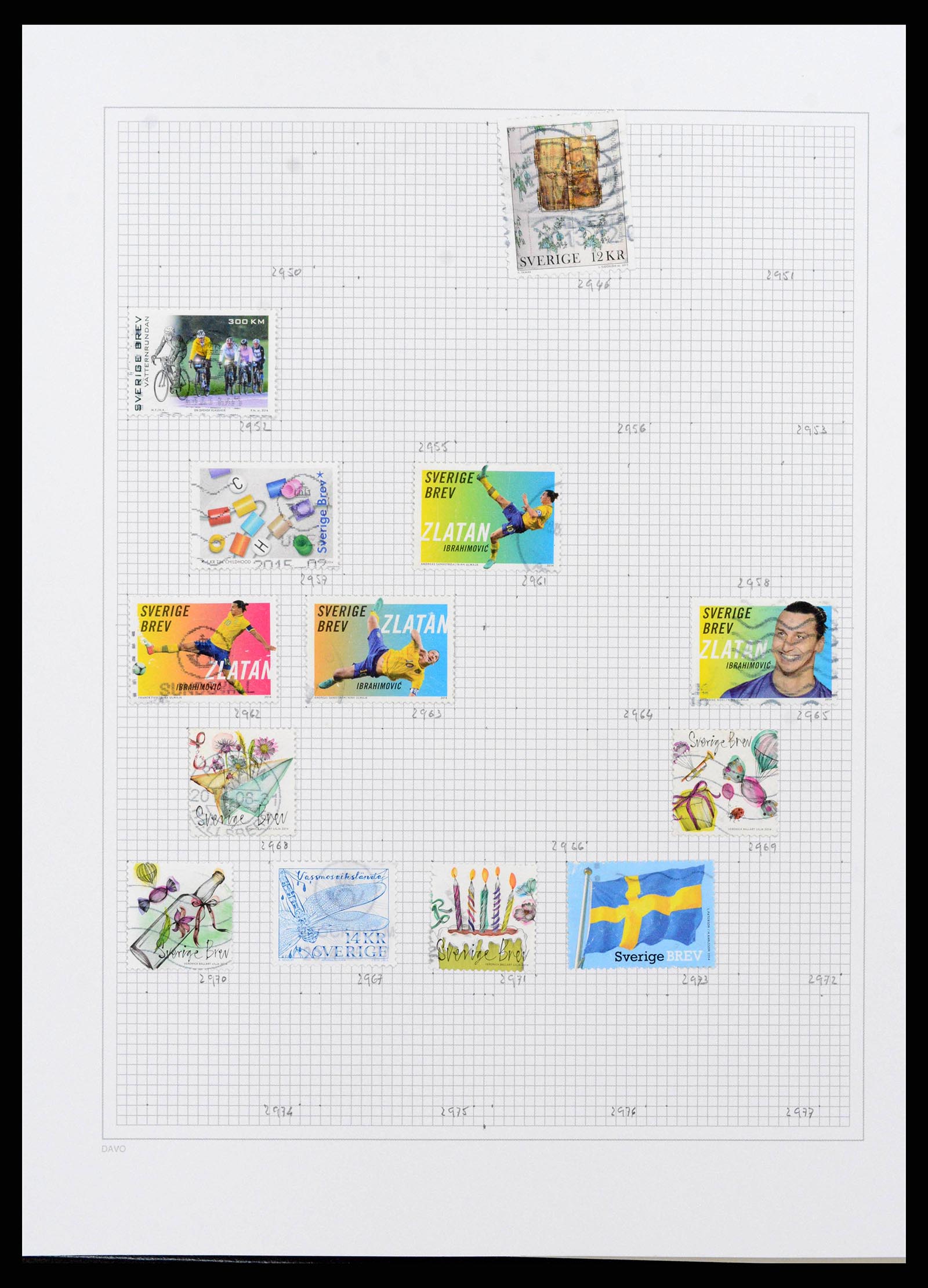 38151 0202 - Postzegelverzameling 38151 Zweden 1855-2016.