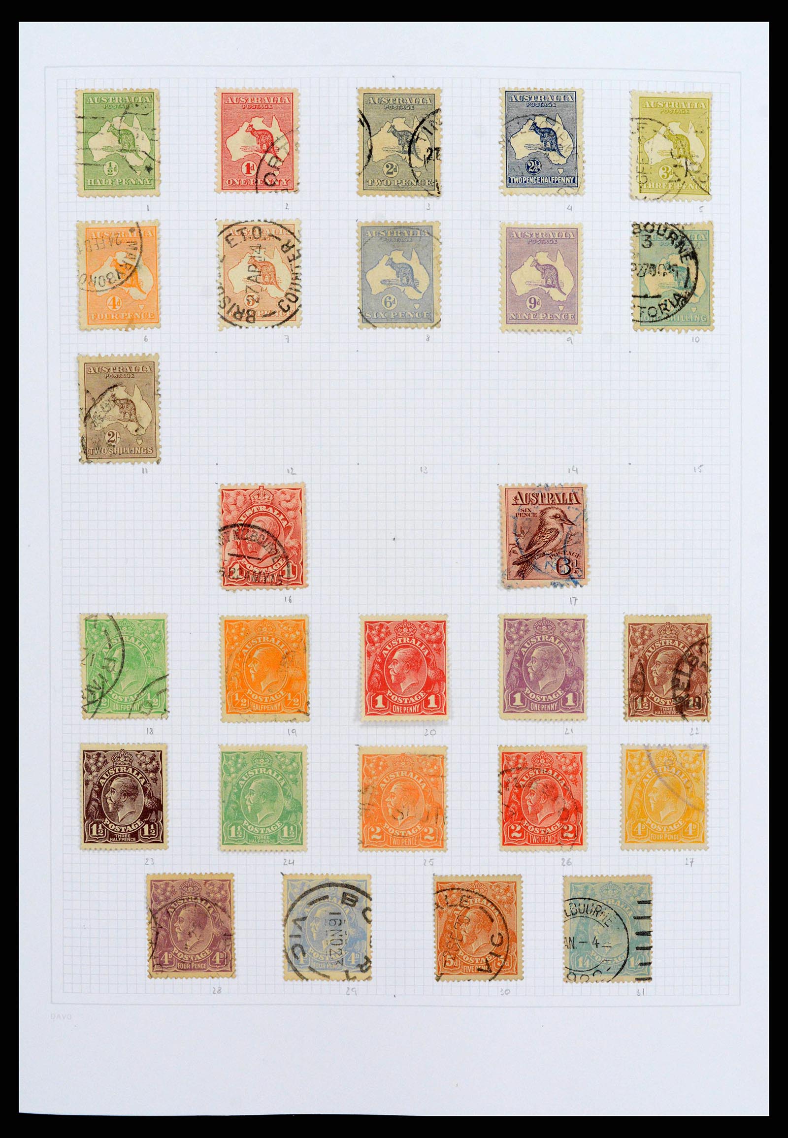 38152 0001 - Postzegelverzameling 38152 Australië 1913-2017.