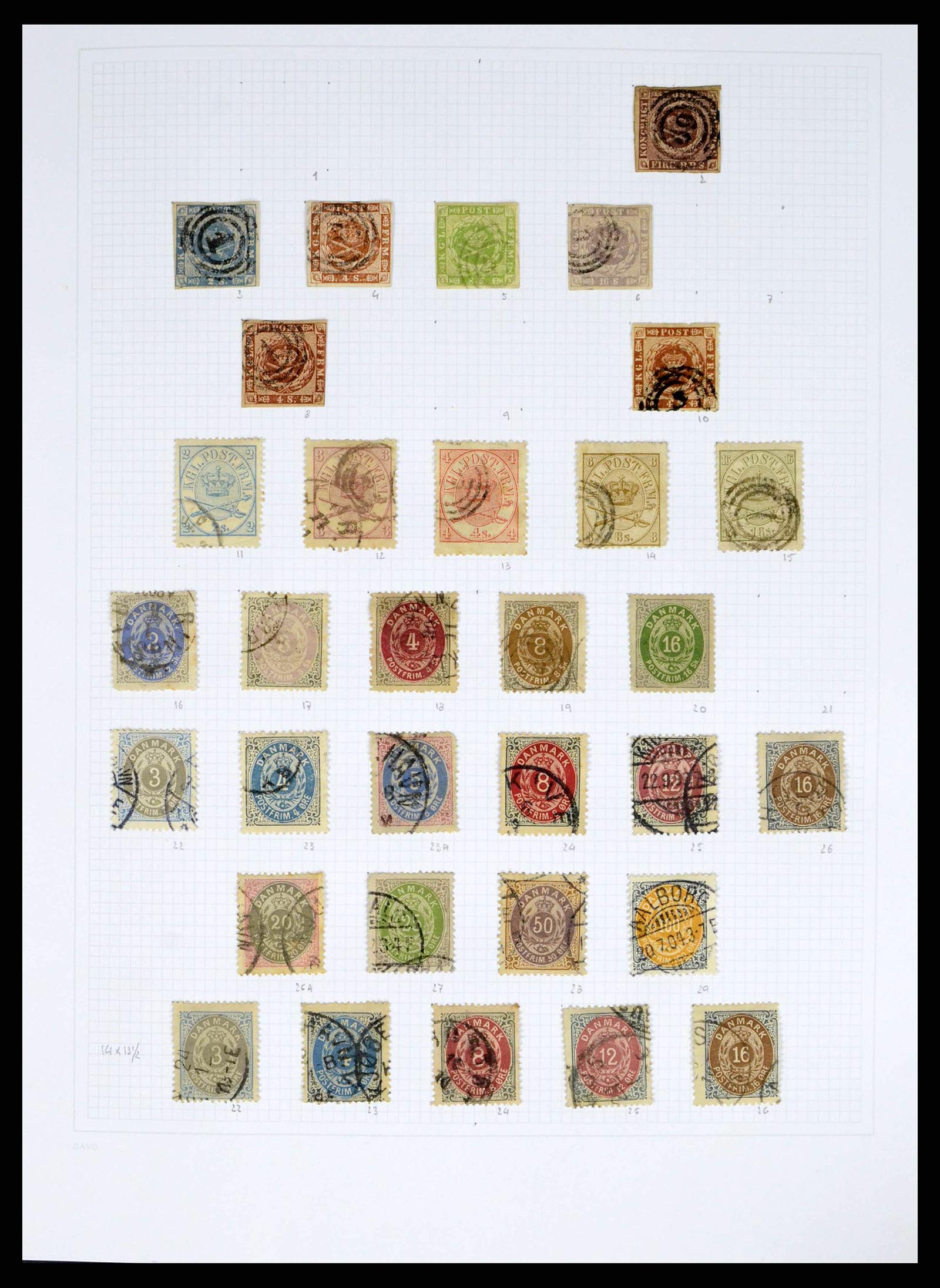 38156 0001 - Postzegelverzameling 38156 Denemarken 1851-2013.