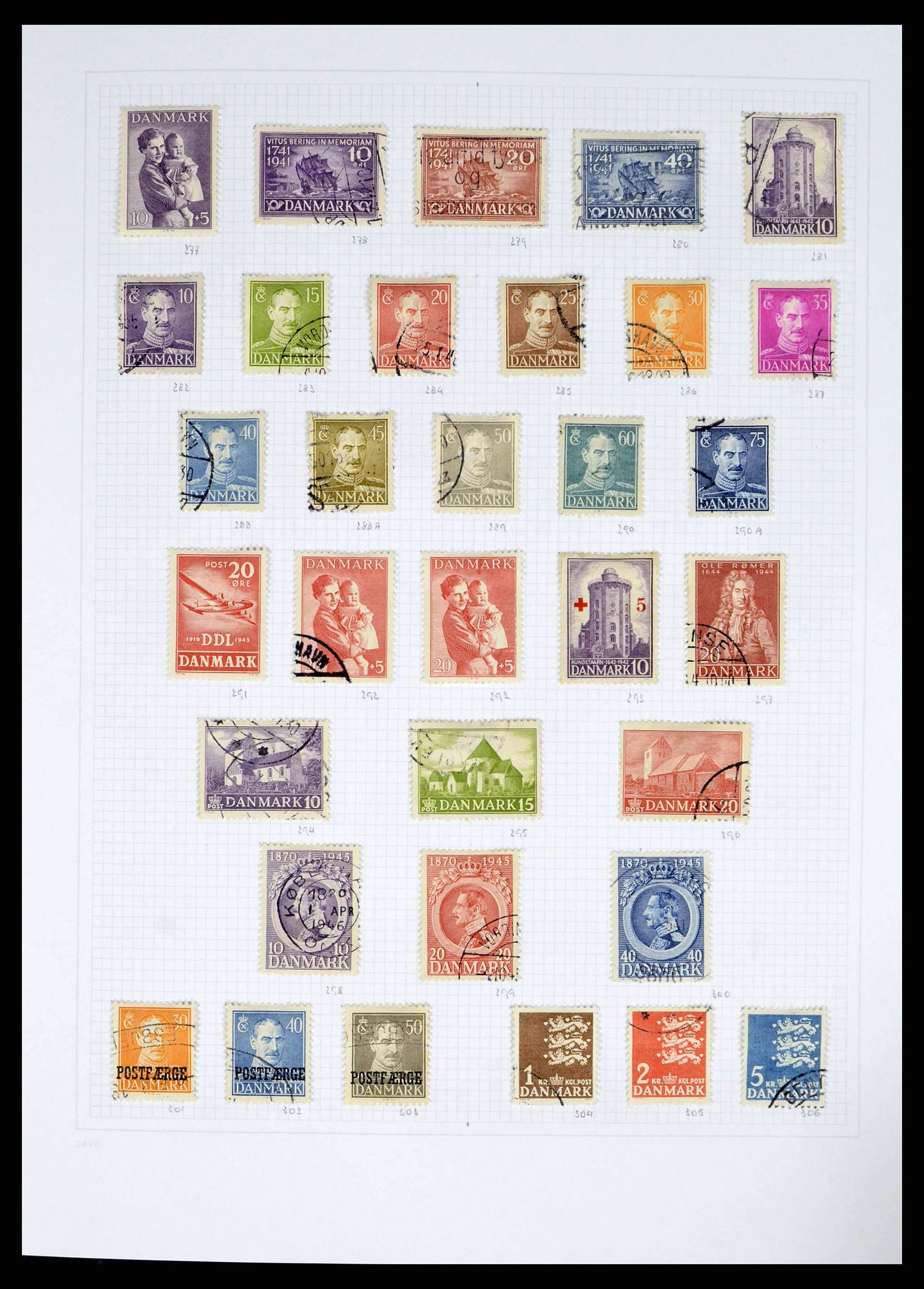 38156 0009 - Postzegelverzameling 38156 Denemarken 1851-2013.