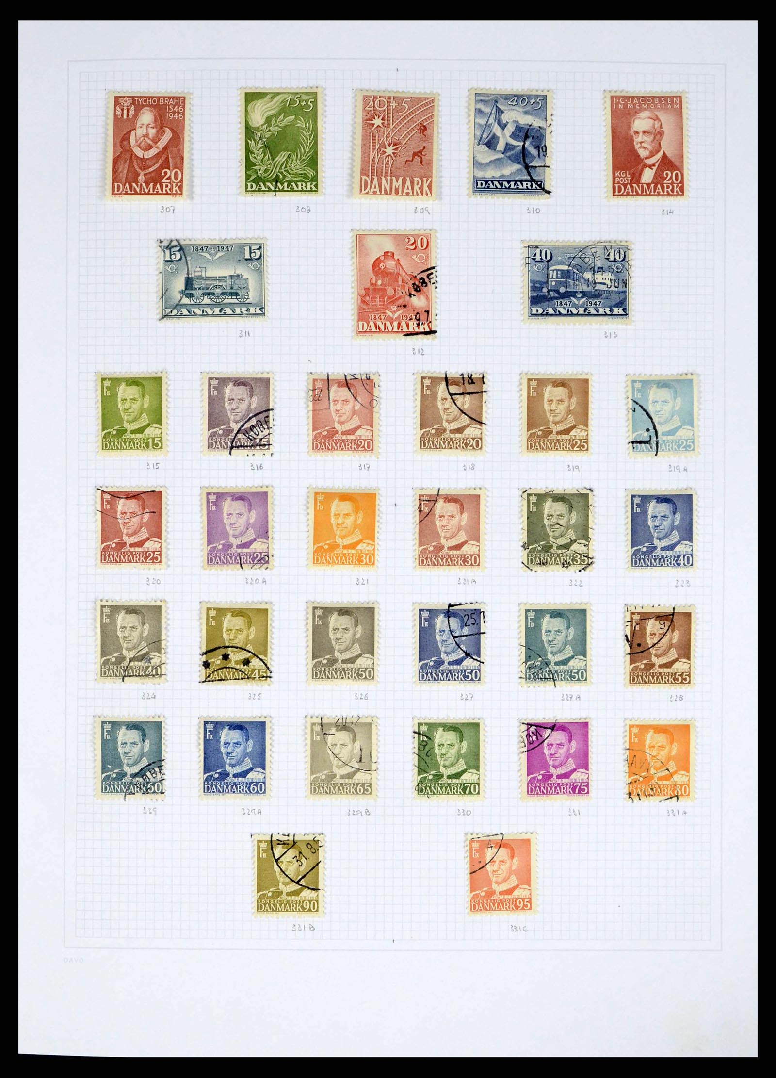 38156 0010 - Postzegelverzameling 38156 Denemarken 1851-2013.