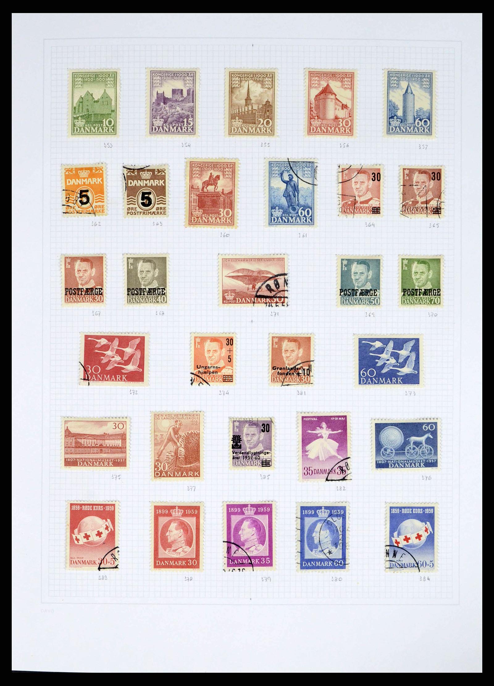38156 0012 - Postzegelverzameling 38156 Denemarken 1851-2013.