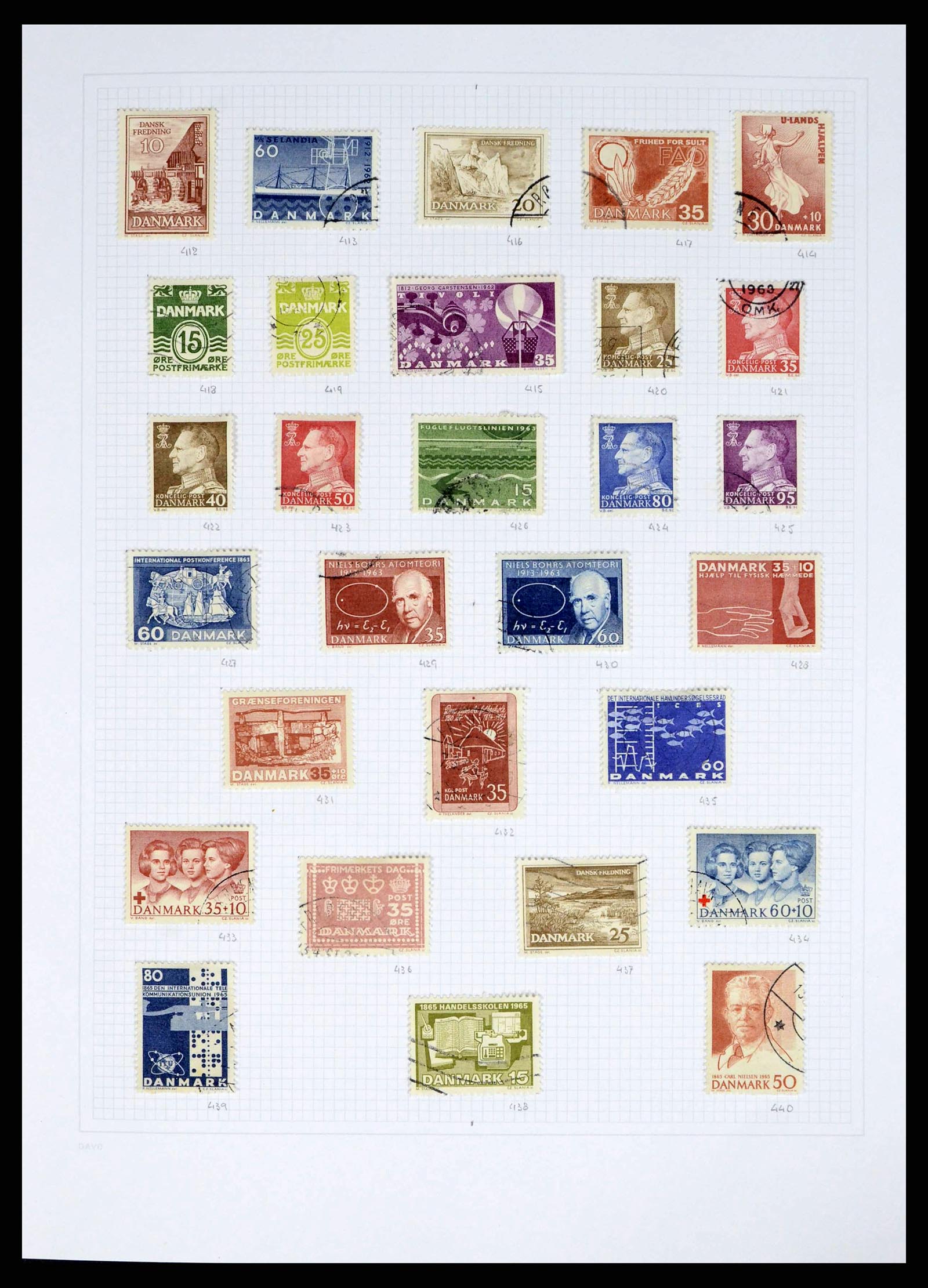 38156 0014 - Postzegelverzameling 38156 Denemarken 1851-2013.