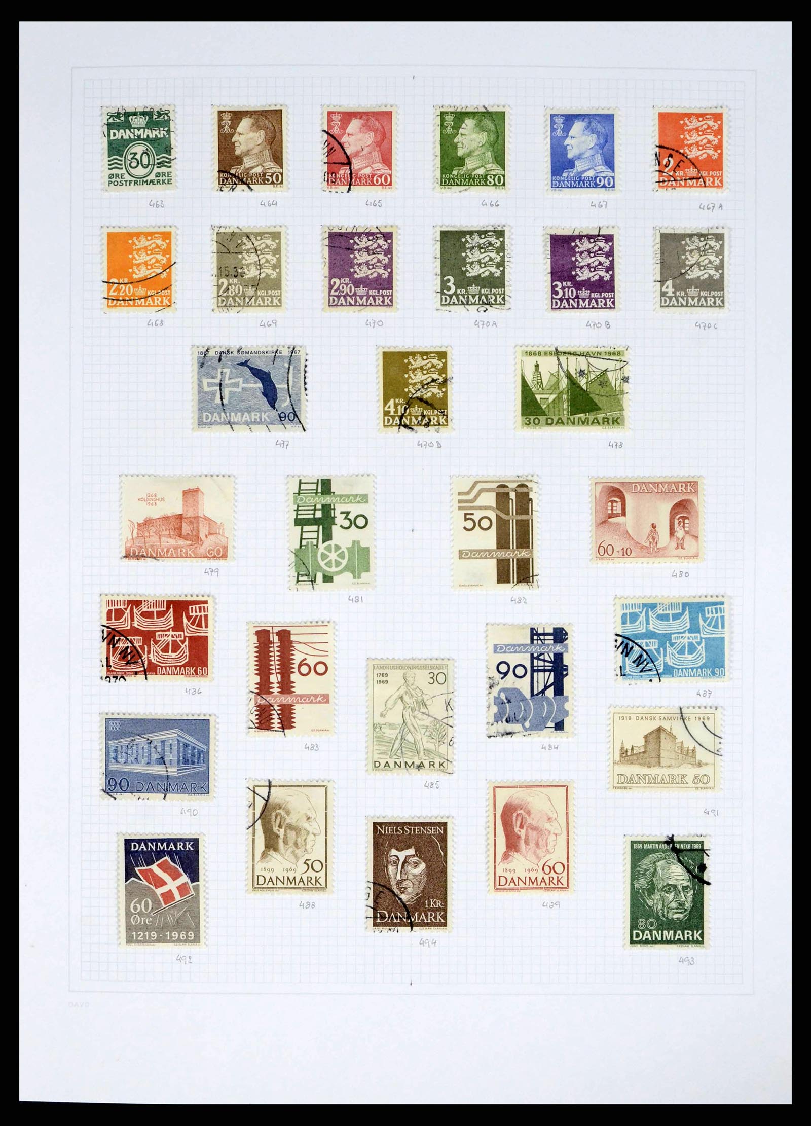 38156 0016 - Postzegelverzameling 38156 Denemarken 1851-2013.