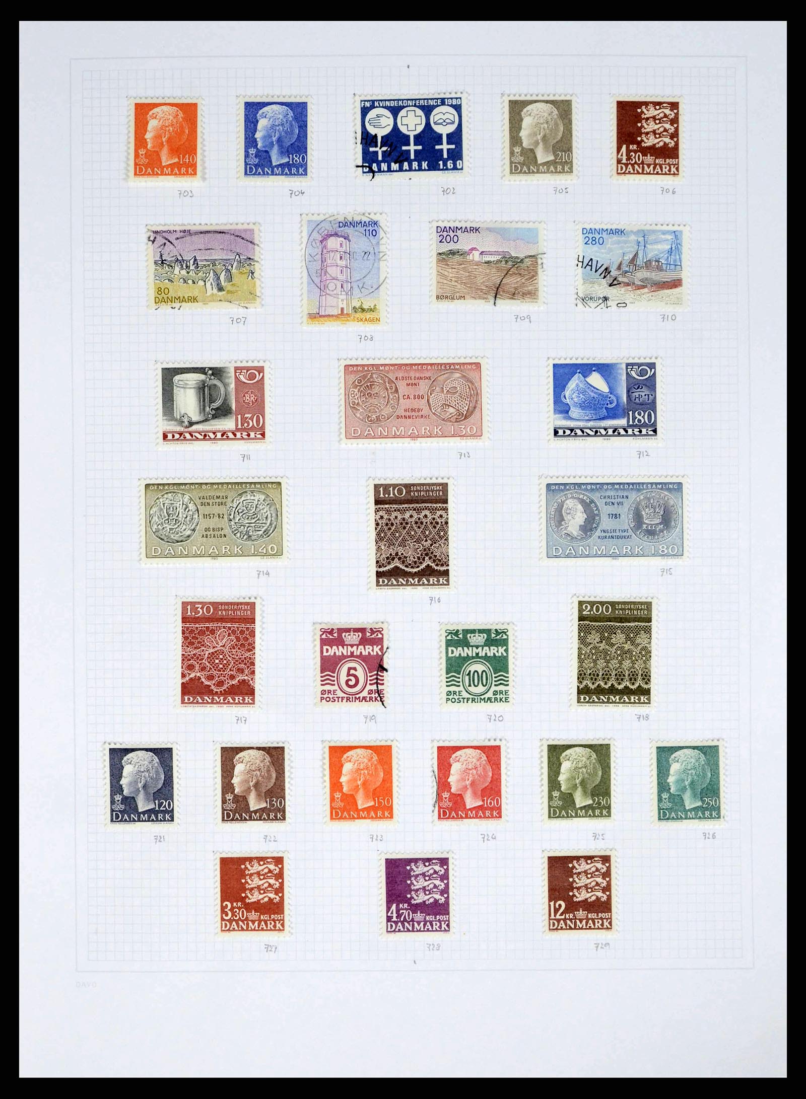 38156 0025 - Postzegelverzameling 38156 Denemarken 1851-2013.