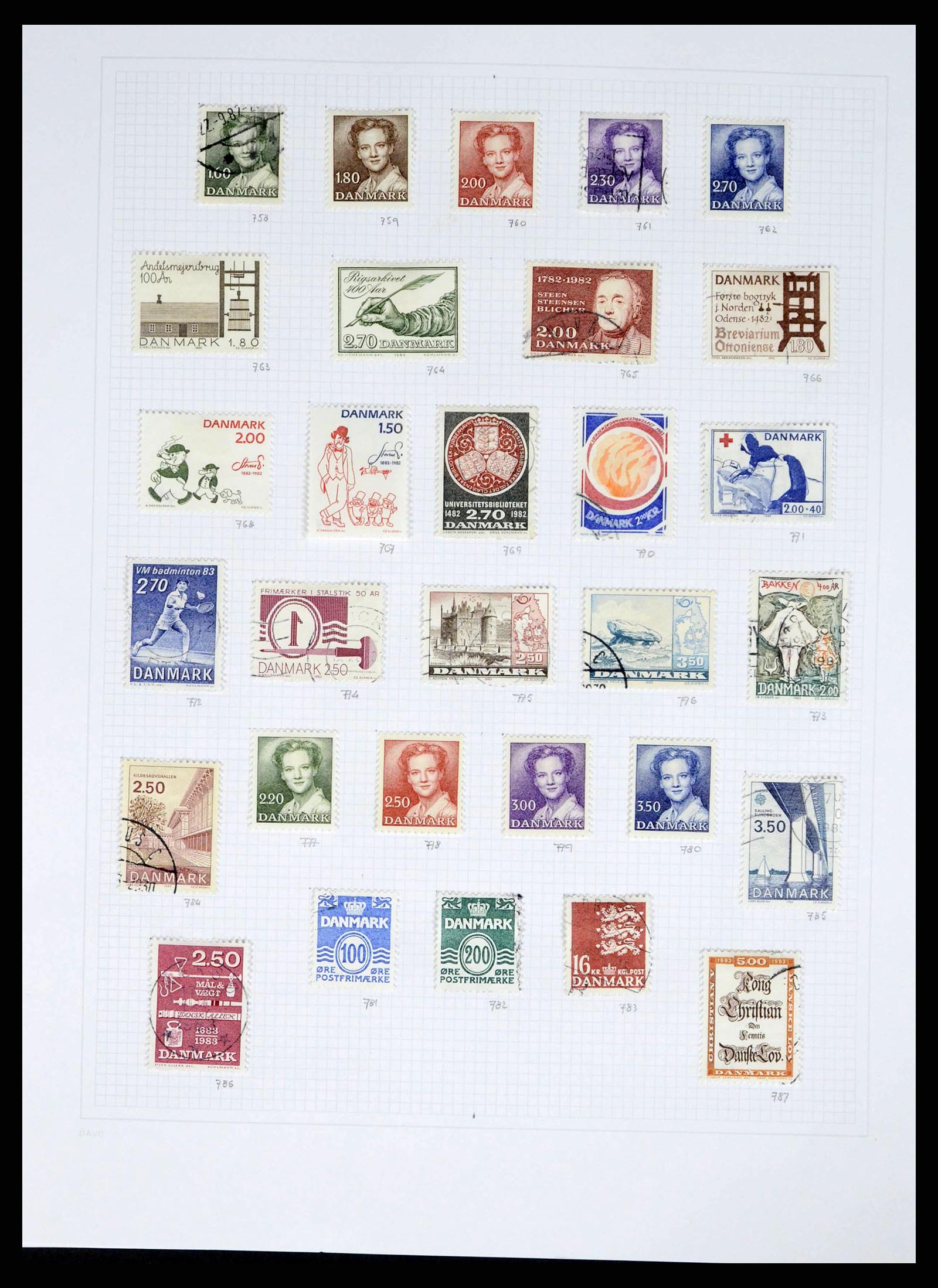 38156 0027 - Postzegelverzameling 38156 Denemarken 1851-2013.