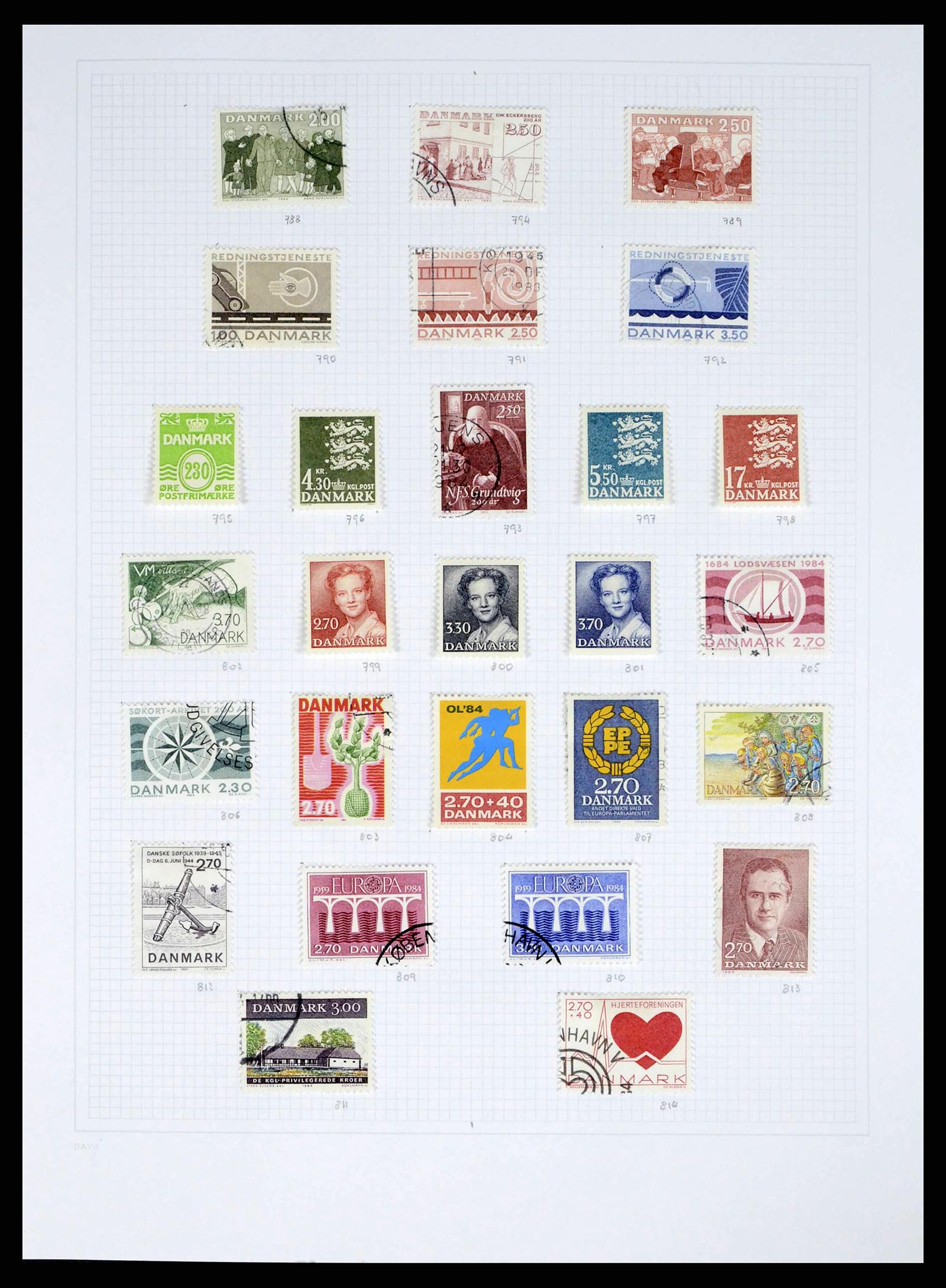 38156 0028 - Postzegelverzameling 38156 Denemarken 1851-2013.