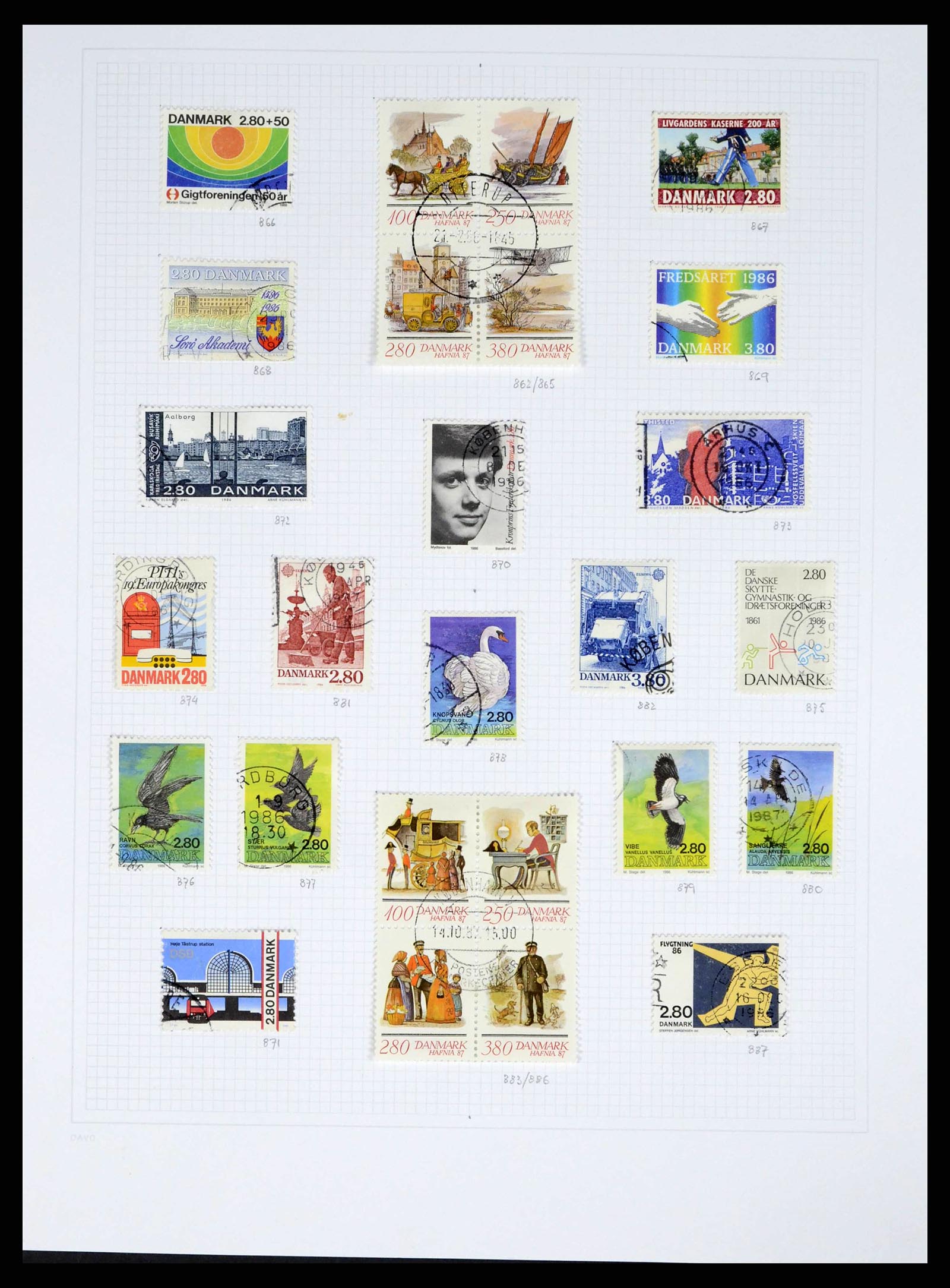 38156 0031 - Postzegelverzameling 38156 Denemarken 1851-2013.