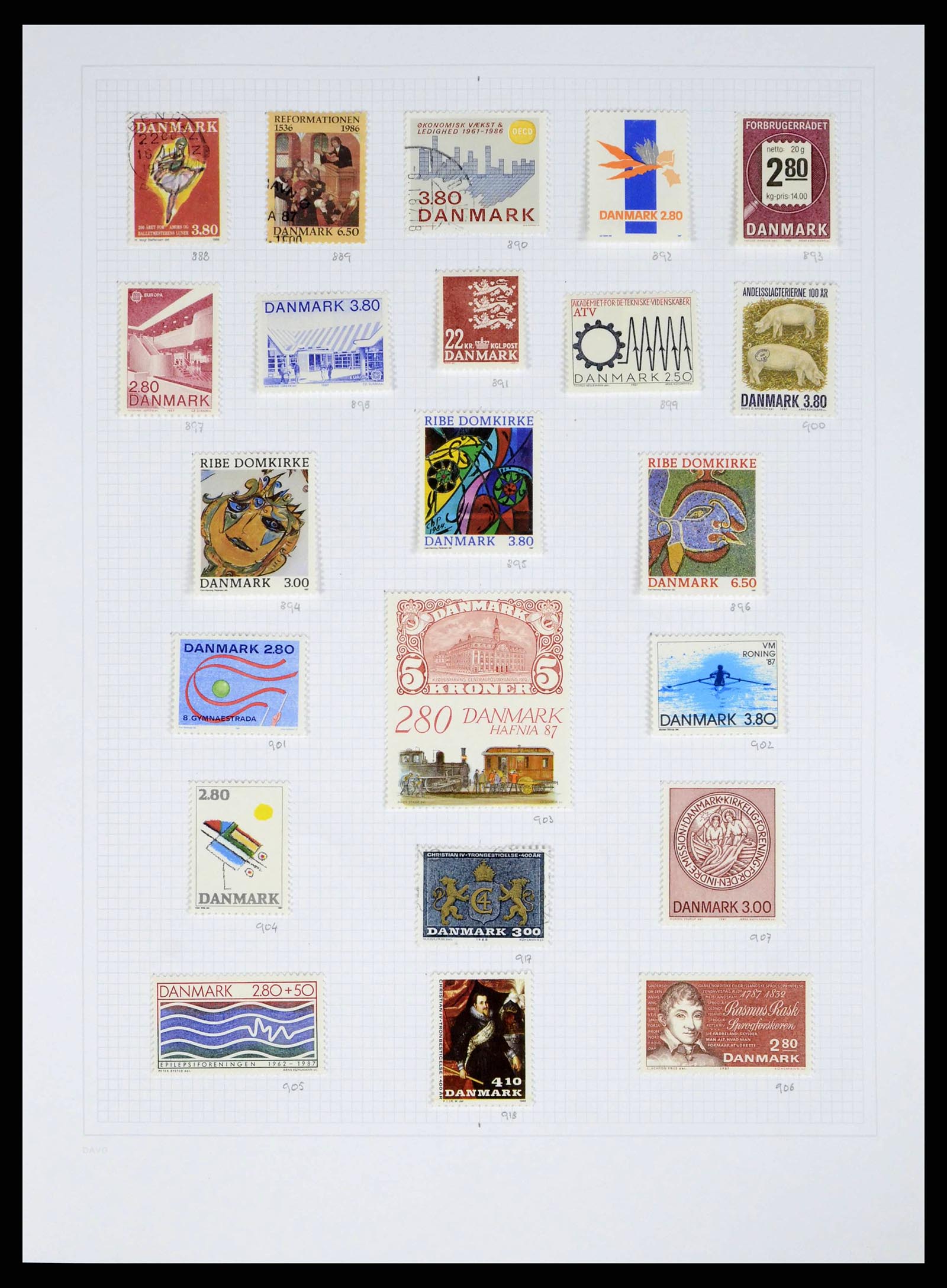 38156 0032 - Postzegelverzameling 38156 Denemarken 1851-2013.