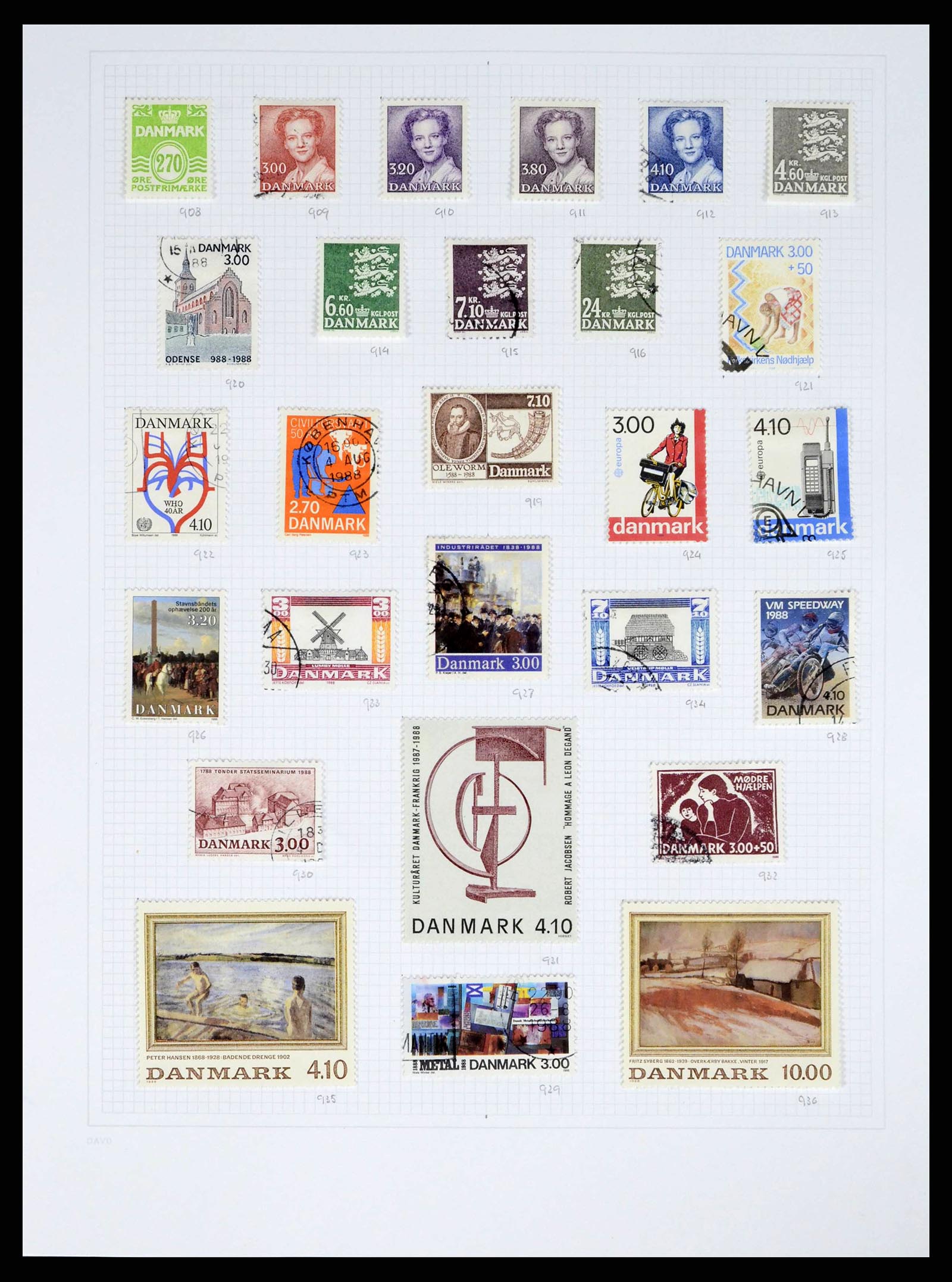 38156 0033 - Postzegelverzameling 38156 Denemarken 1851-2013.