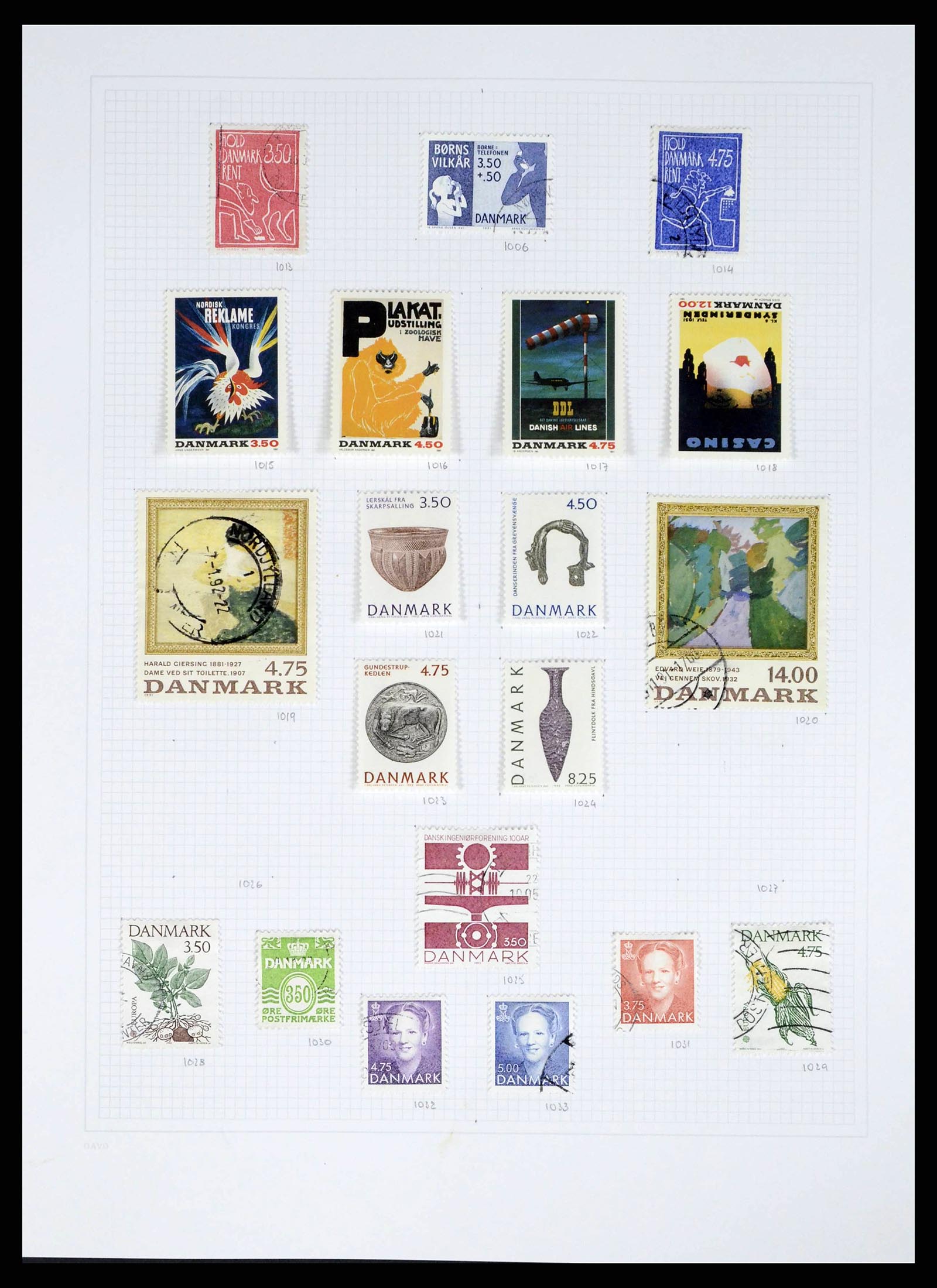 38156 0037 - Postzegelverzameling 38156 Denemarken 1851-2013.