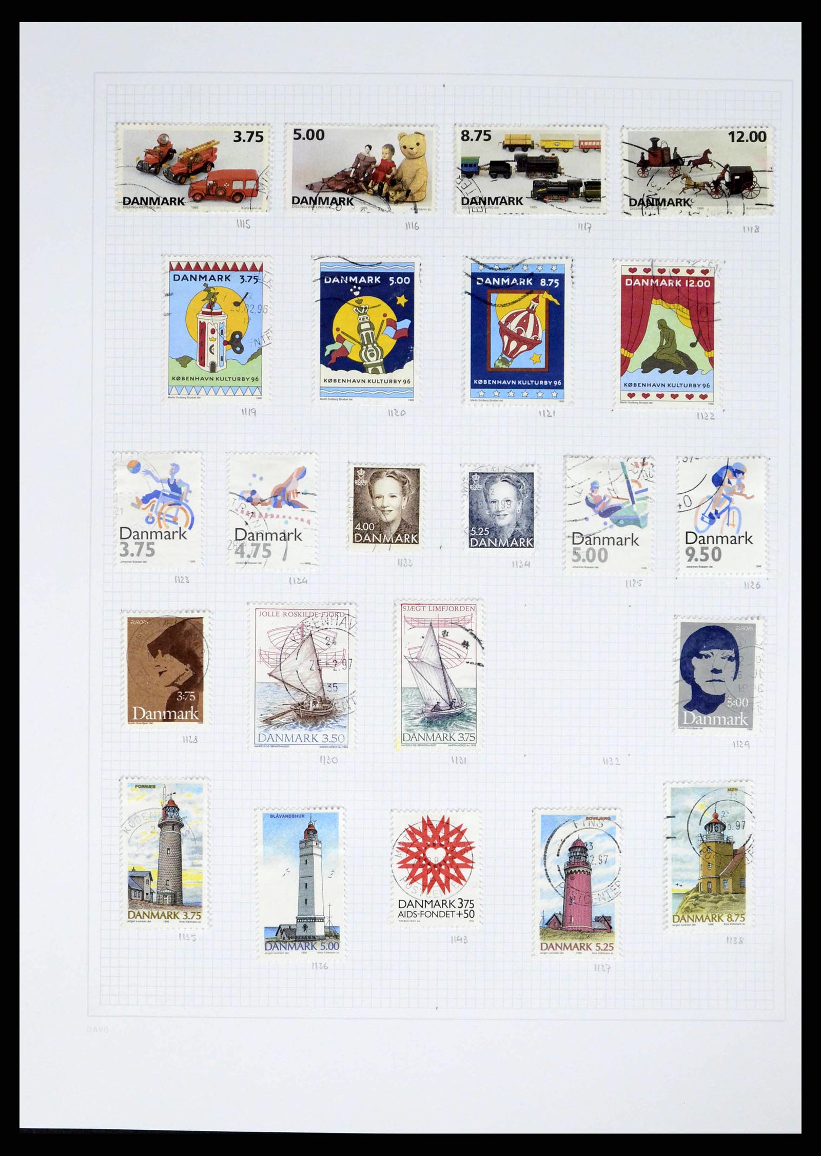 38156 0042 - Postzegelverzameling 38156 Denemarken 1851-2013.