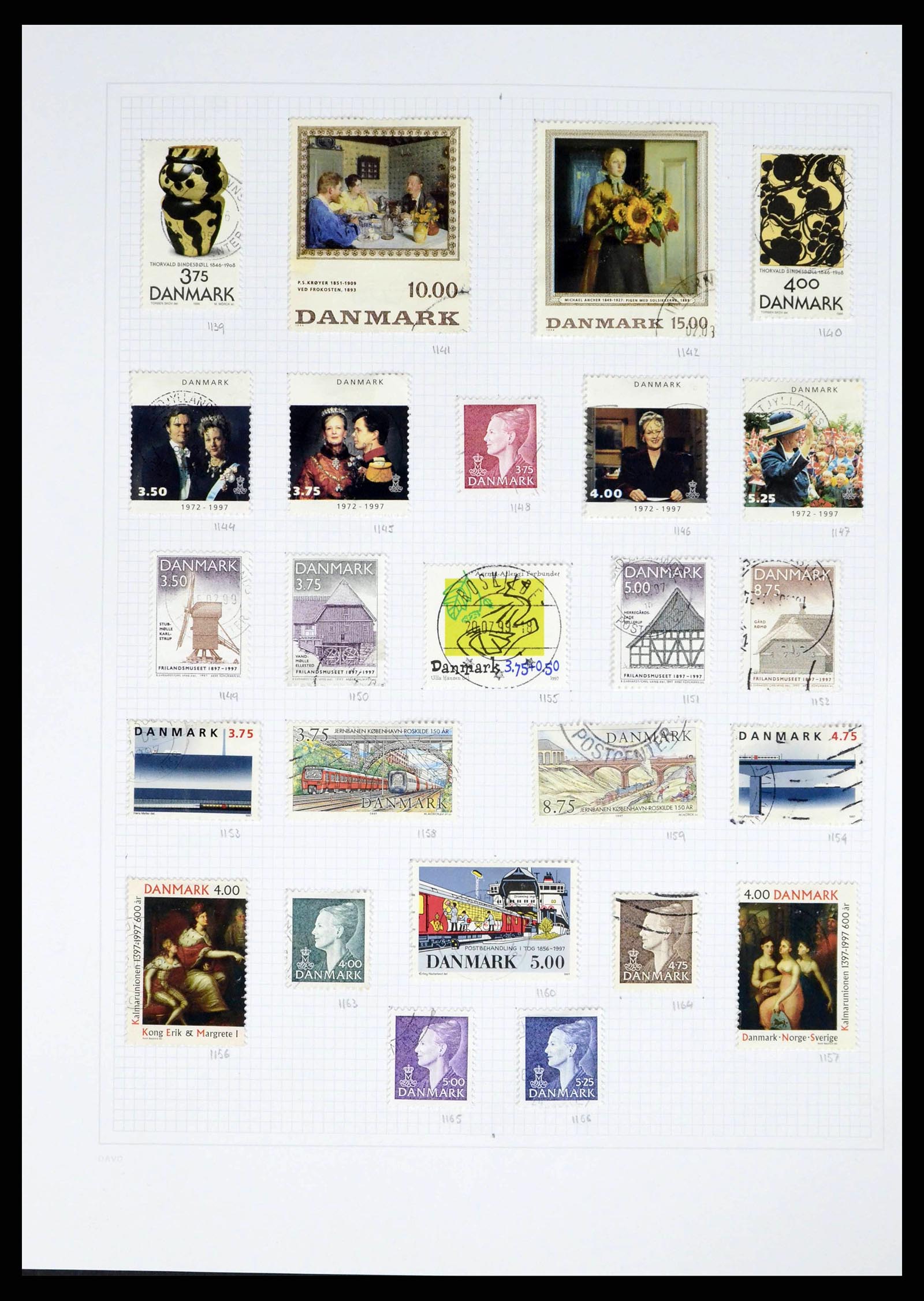 38156 0043 - Postzegelverzameling 38156 Denemarken 1851-2013.