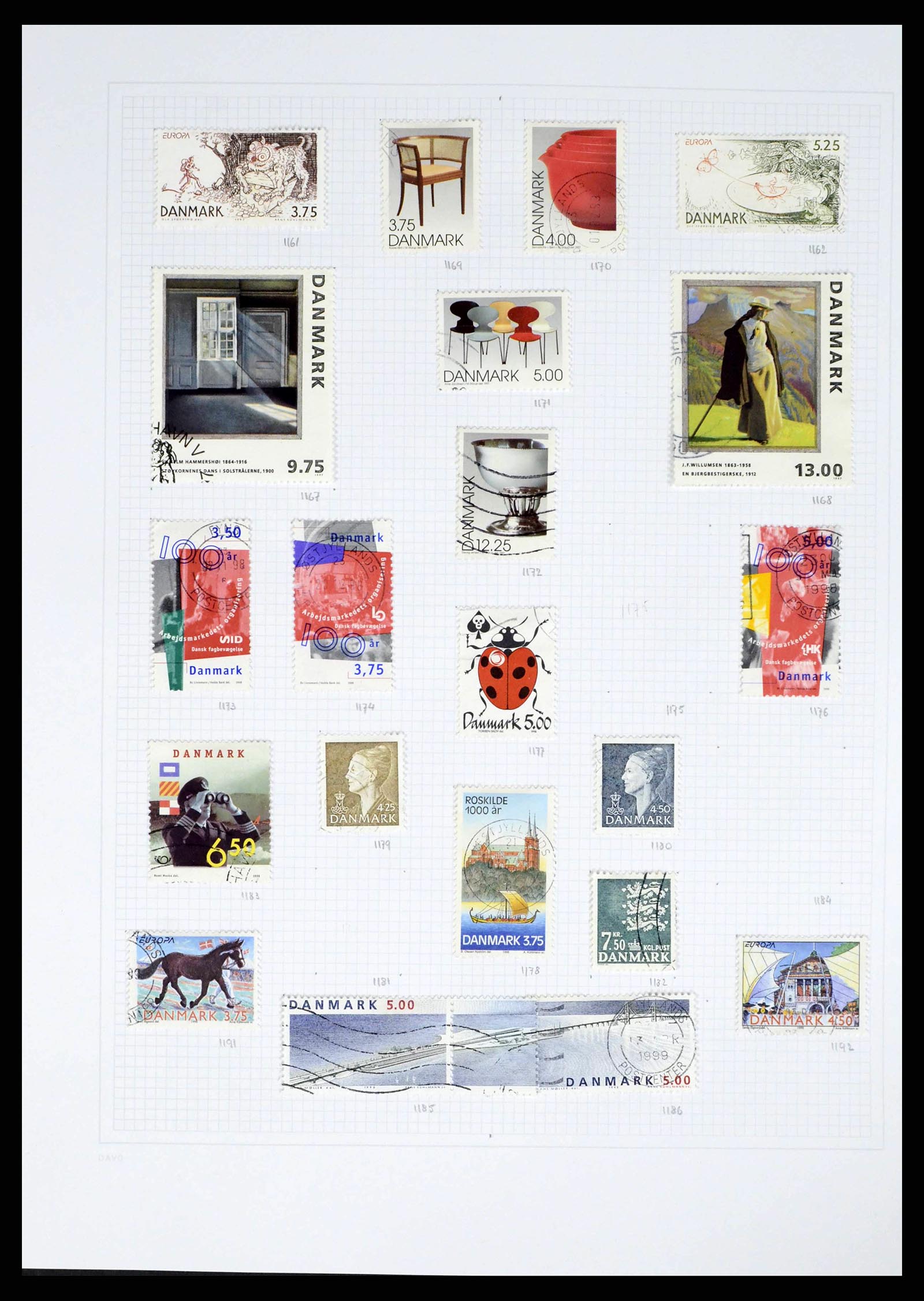 38156 0044 - Postzegelverzameling 38156 Denemarken 1851-2013.