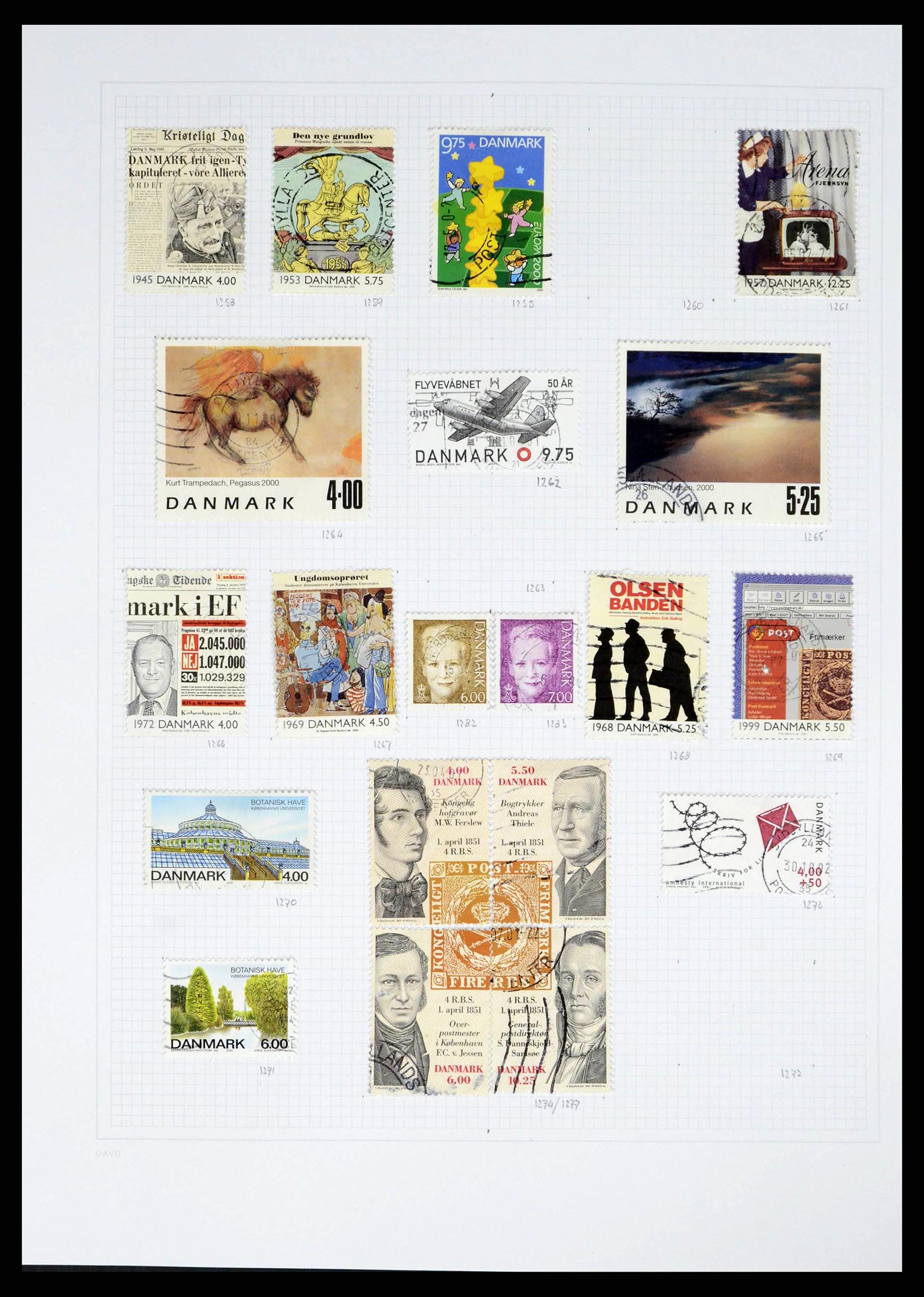 38156 0048 - Postzegelverzameling 38156 Denemarken 1851-2013.