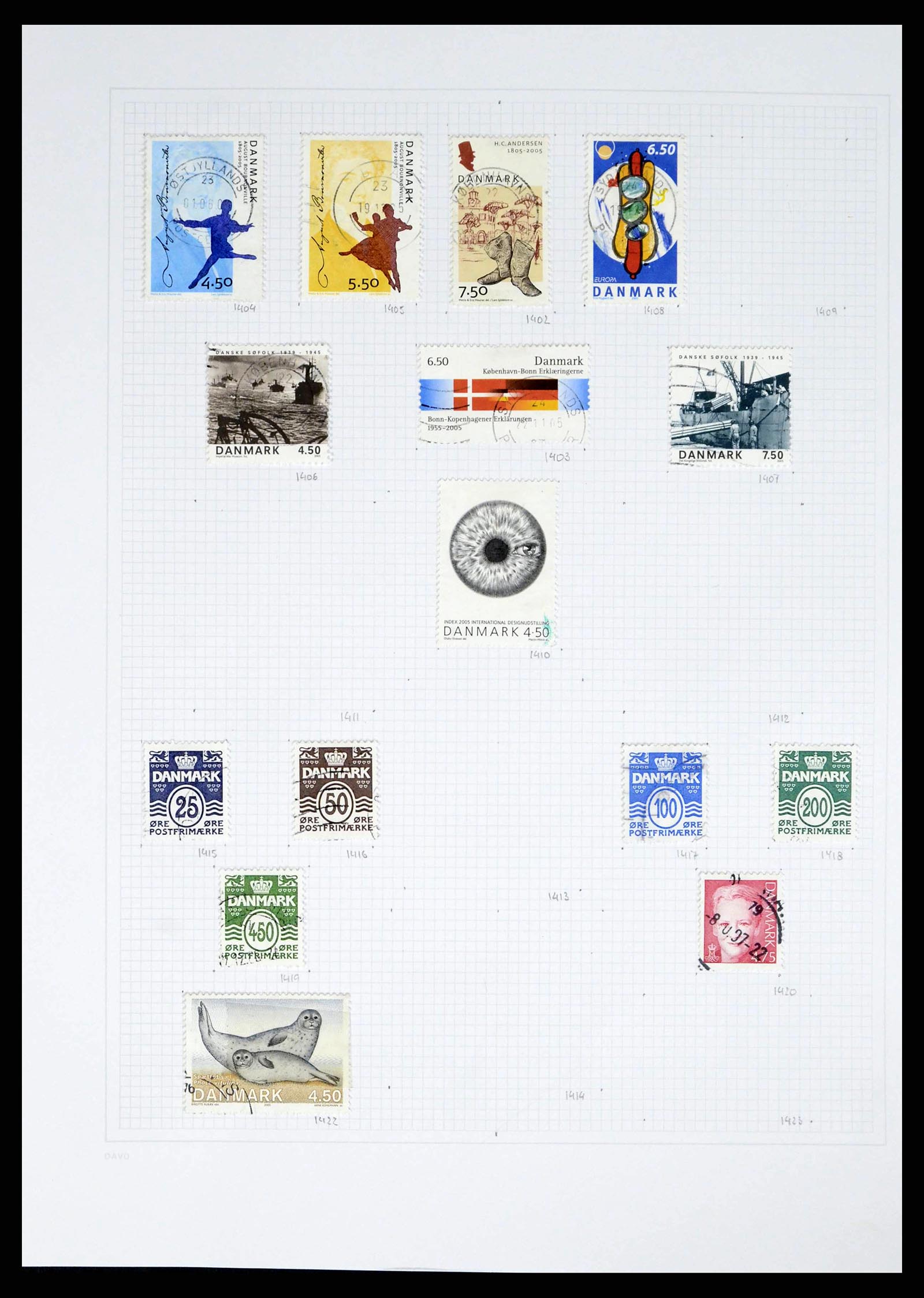 38156 0055 - Postzegelverzameling 38156 Denemarken 1851-2013.