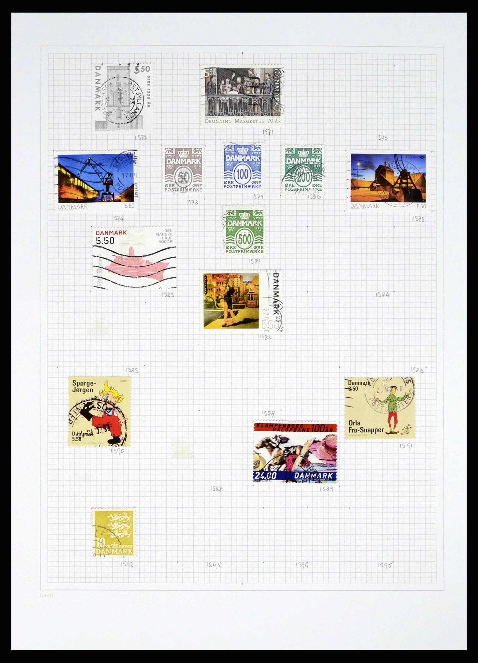 38156 0063 - Postzegelverzameling 38156 Denemarken 1851-2013.