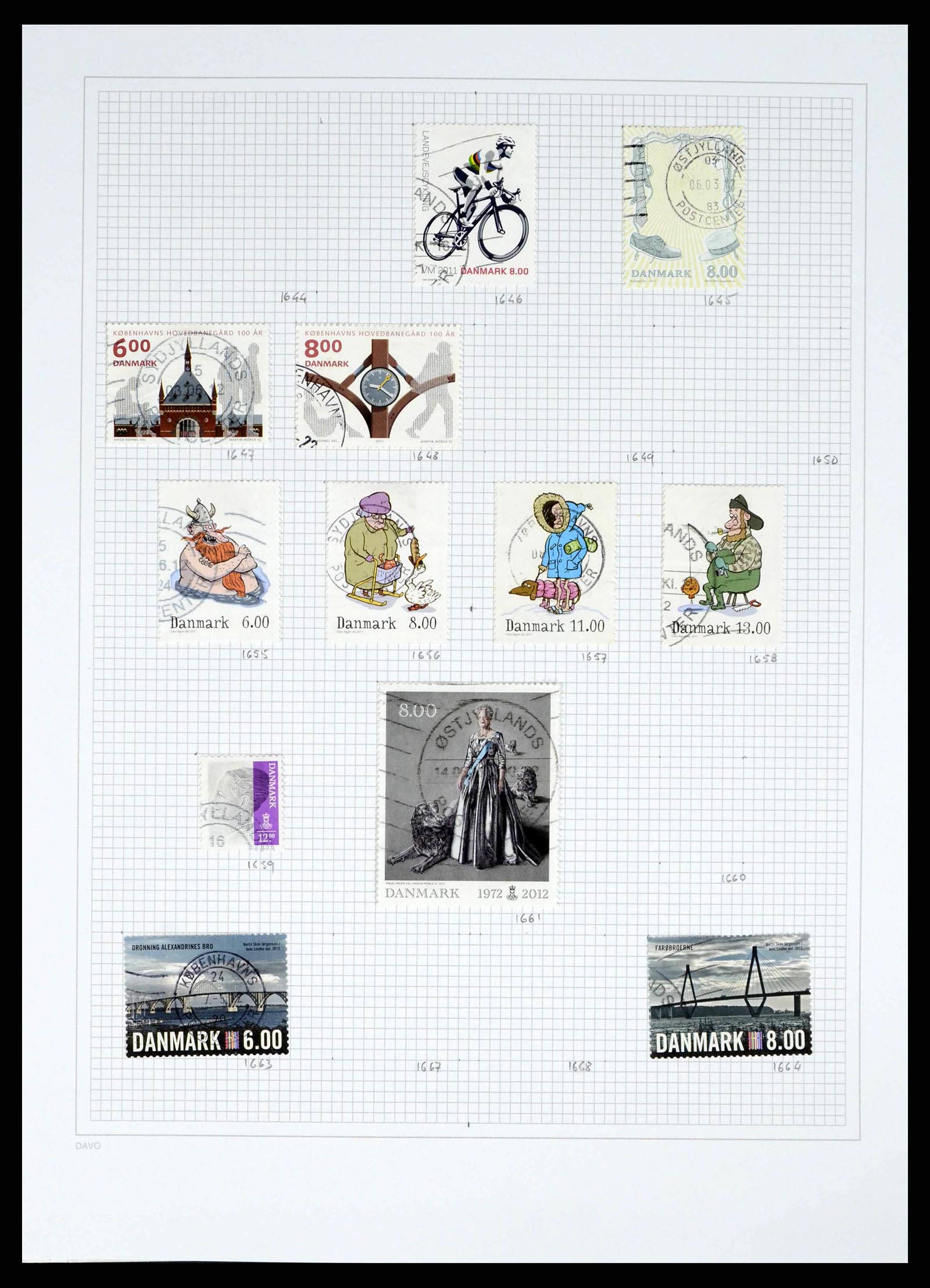38156 0066 - Postzegelverzameling 38156 Denemarken 1851-2013.