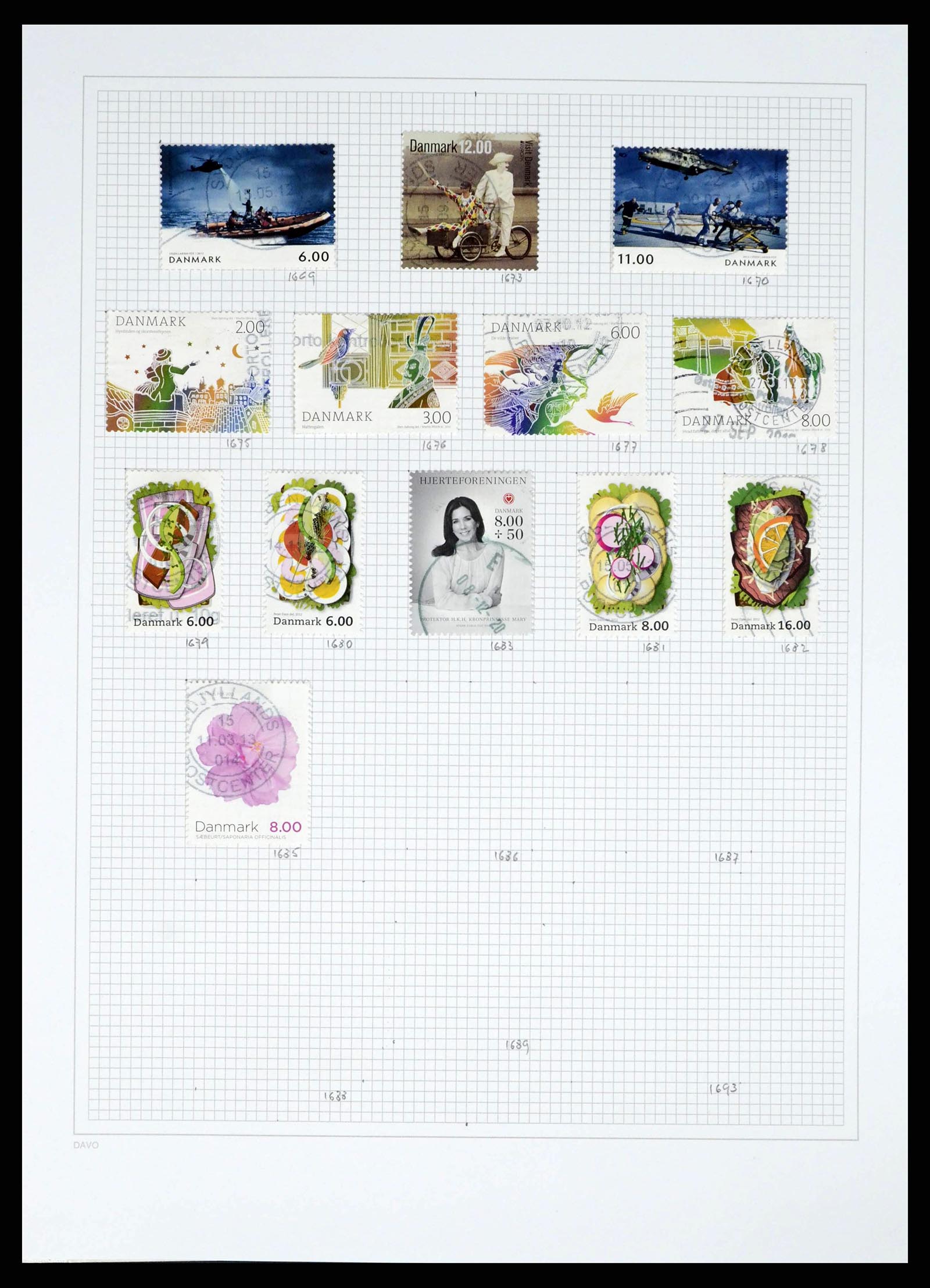 38156 0067 - Postzegelverzameling 38156 Denemarken 1851-2013.