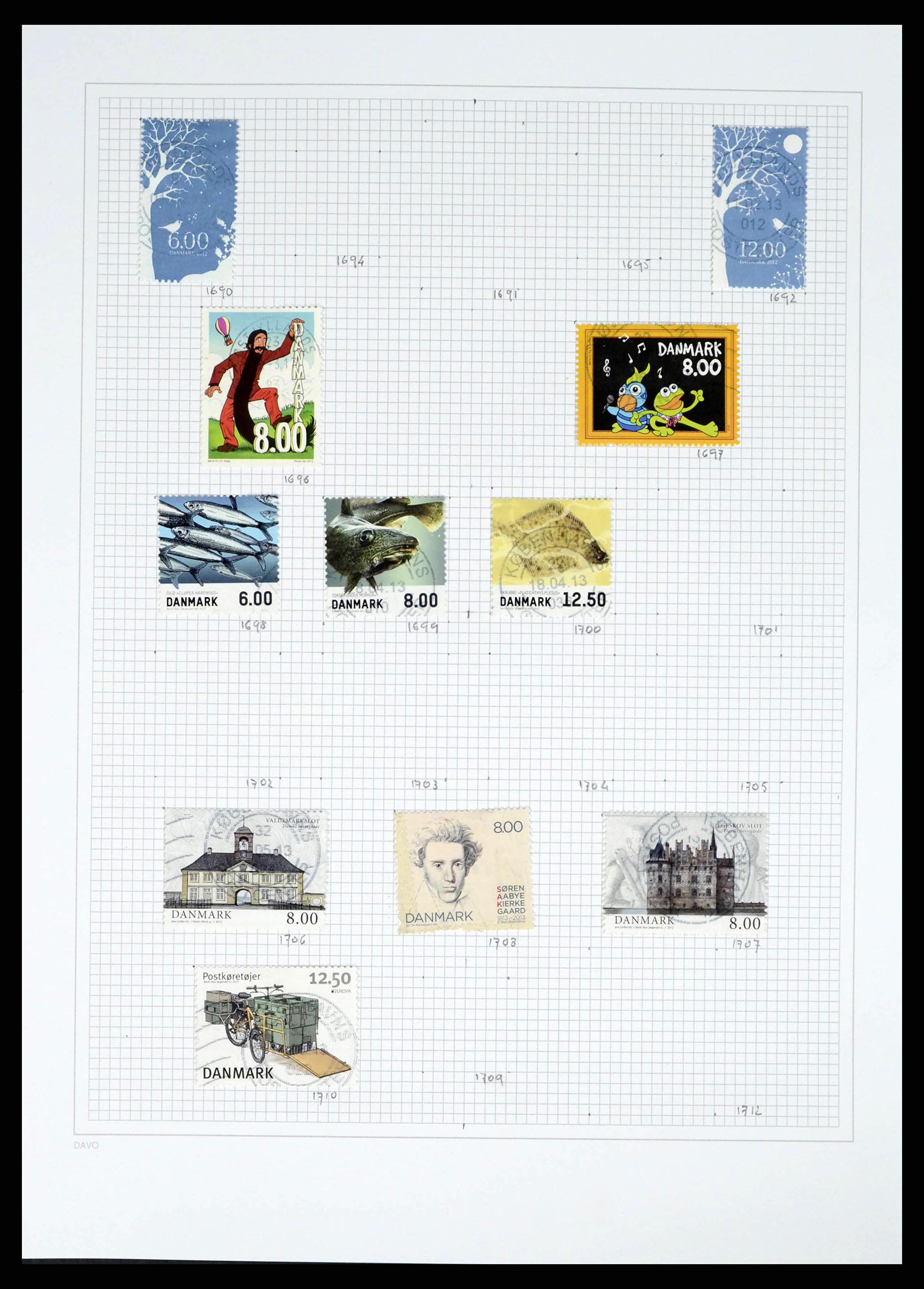 38156 0068 - Postzegelverzameling 38156 Denemarken 1851-2013.