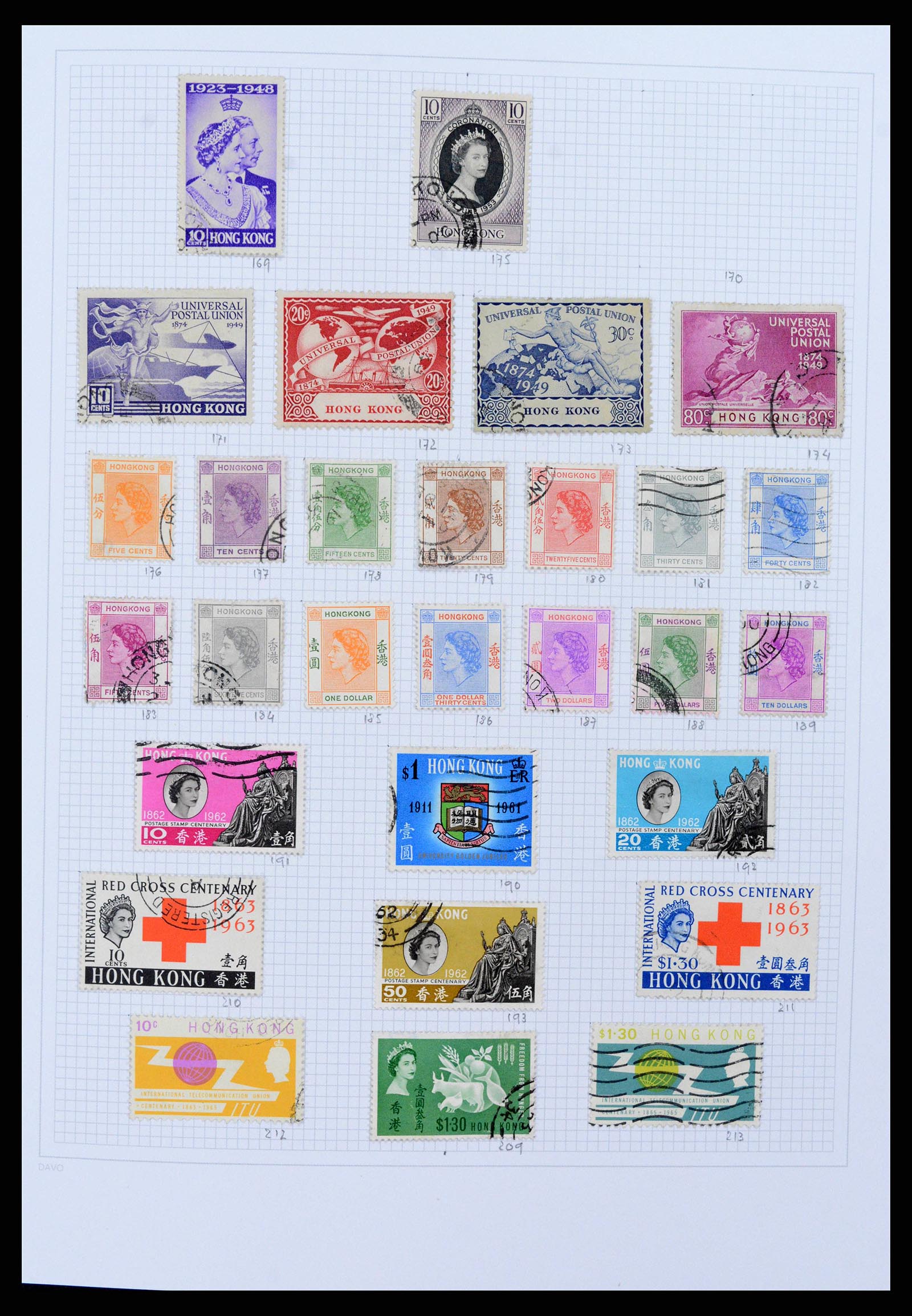 38158 0005 - Postzegelverzameling 38158 Hongkong 1862-1997.