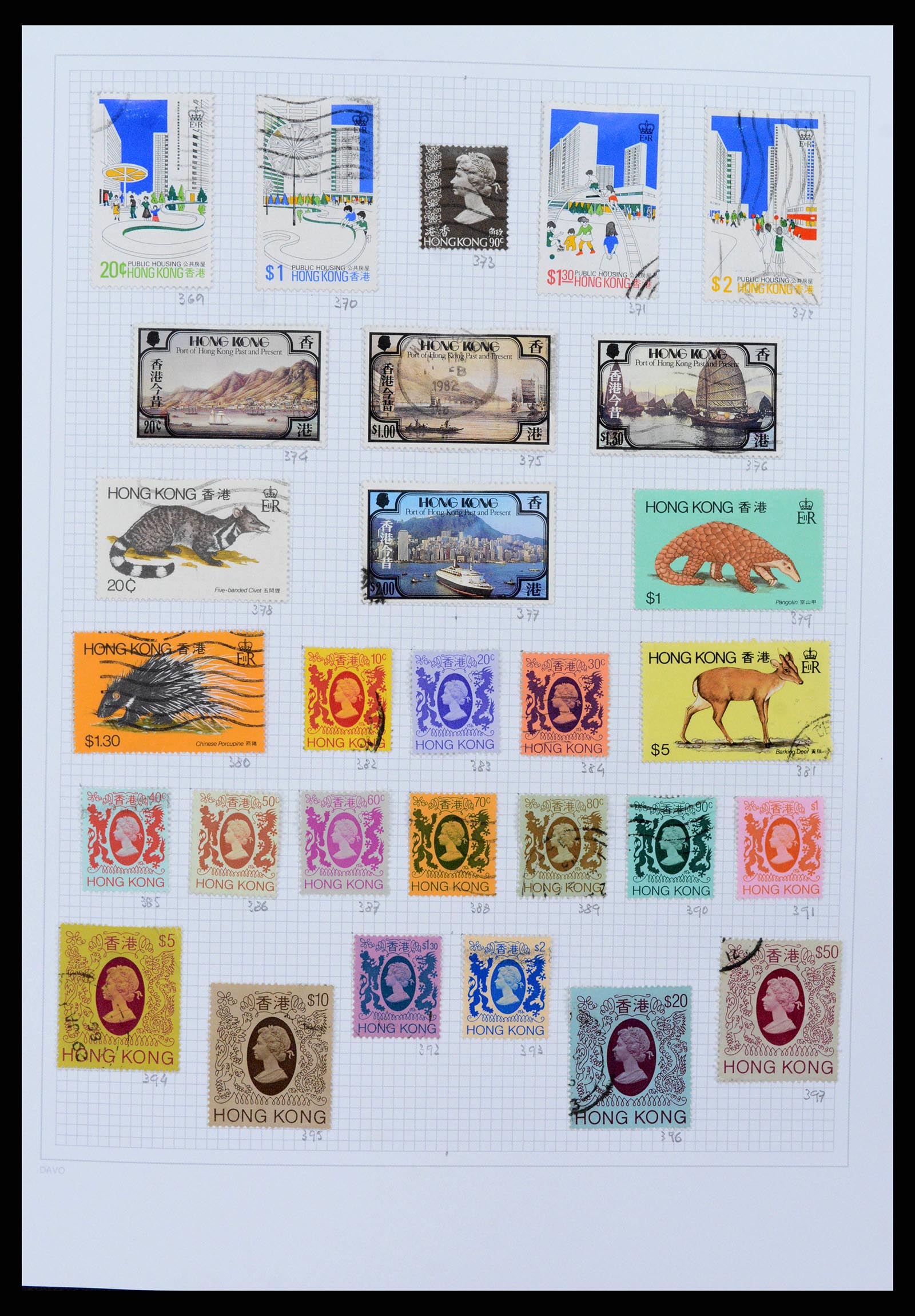 38158 0014 - Postzegelverzameling 38158 Hongkong 1862-1997.