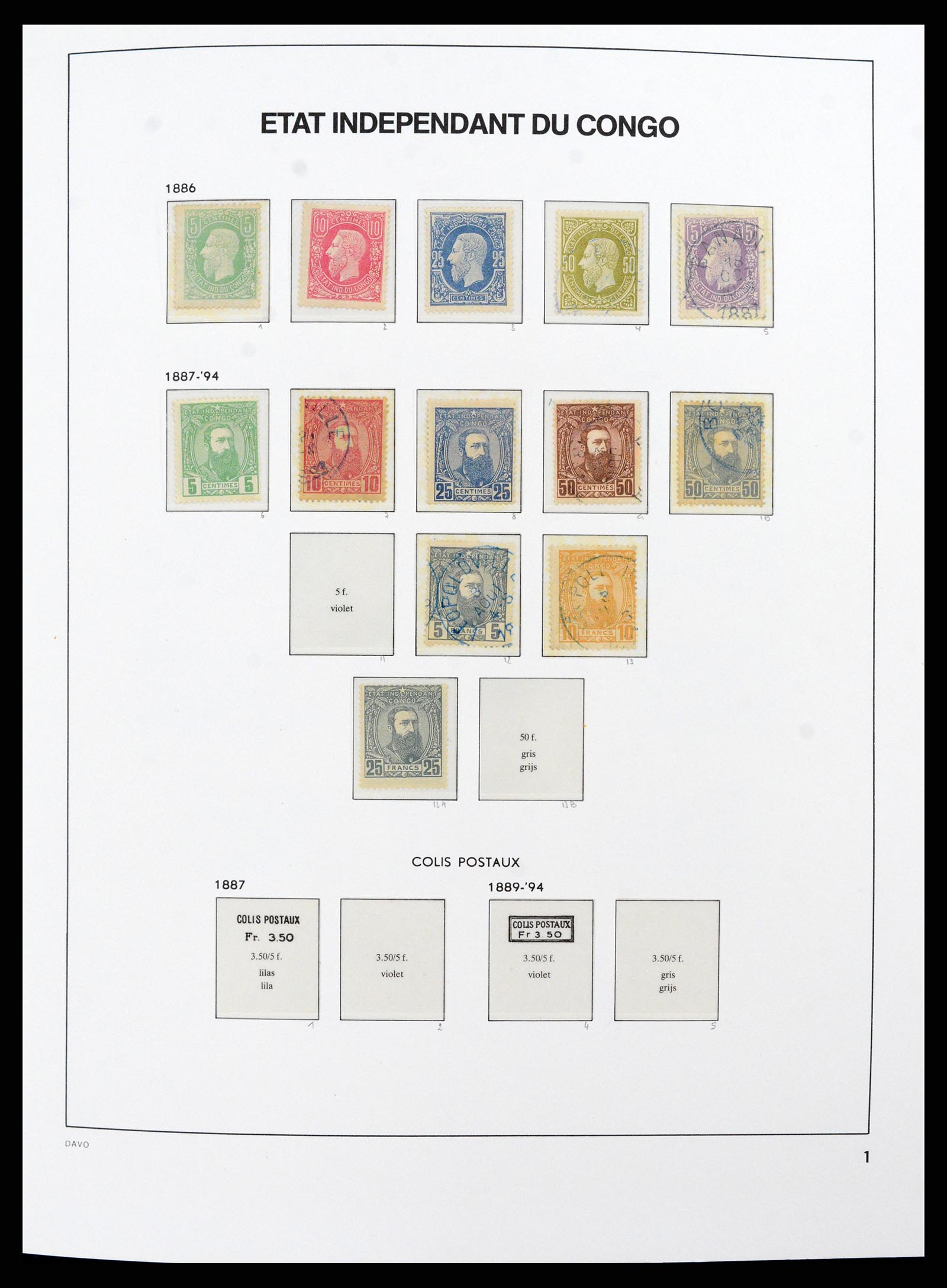 38159 0001 - Postzegelverzameling 38159 Belgisch Congo 1886-1964.