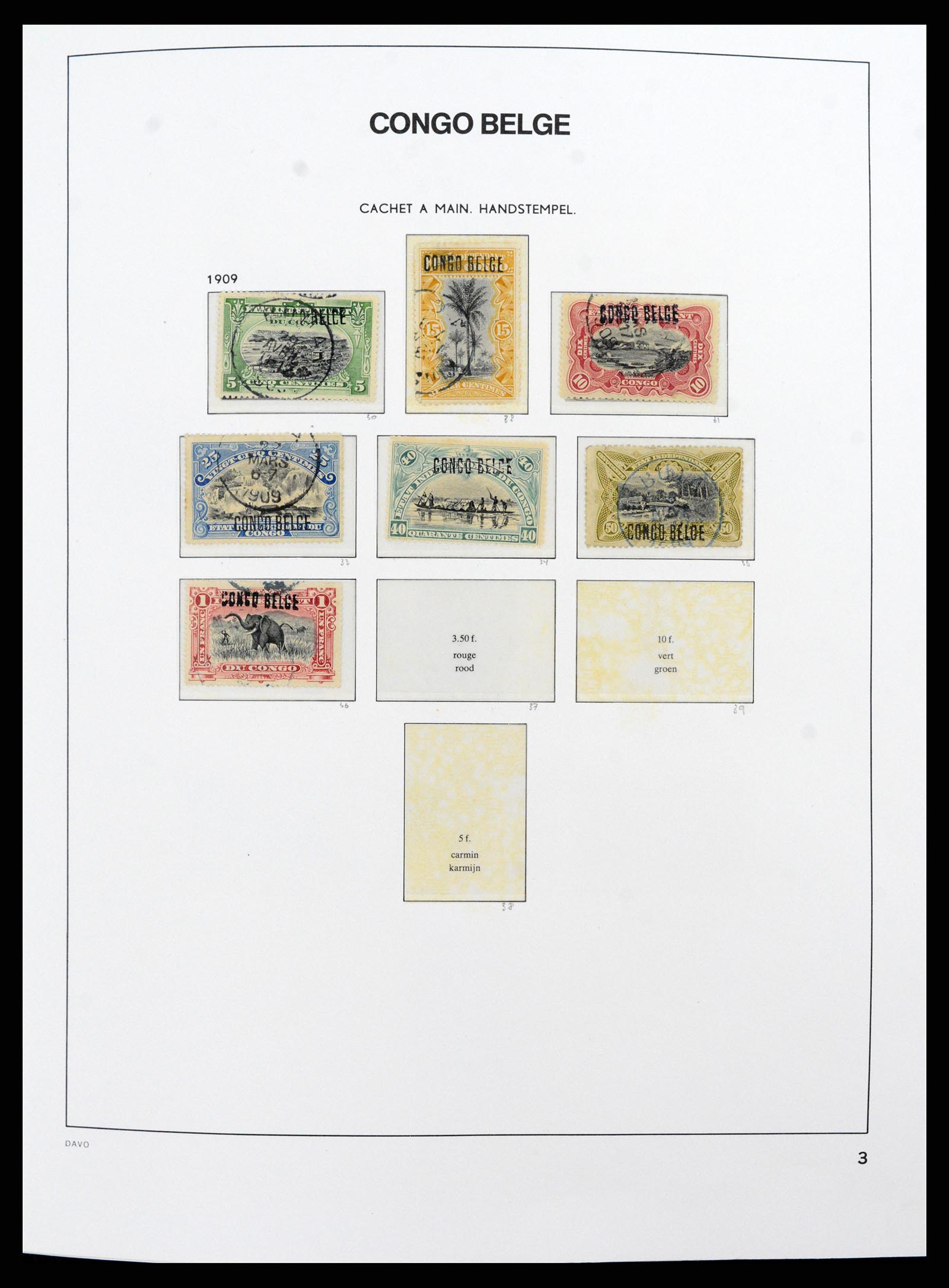 38159 0003 - Postzegelverzameling 38159 Belgisch Congo 1886-1964.
