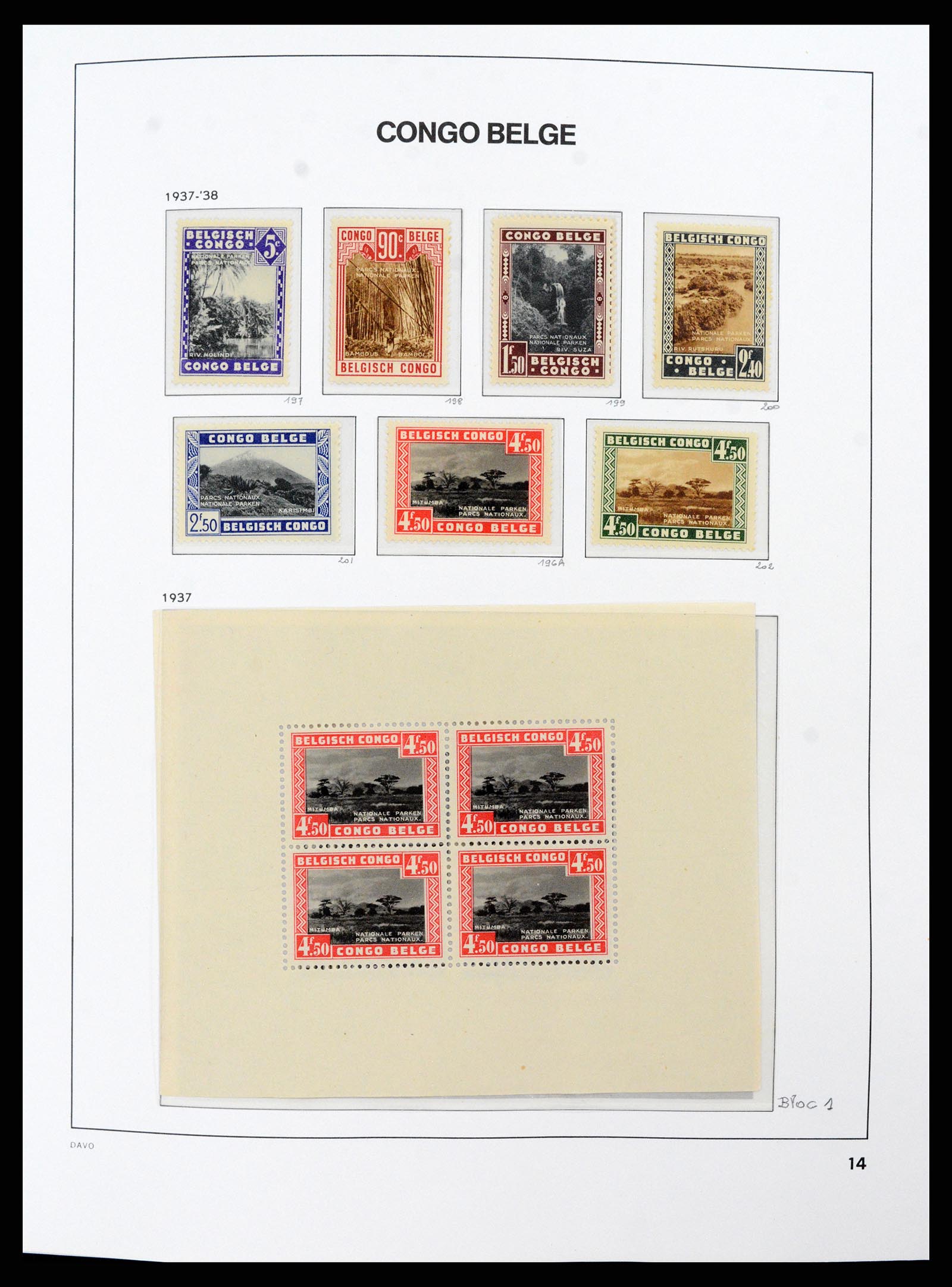38159 0014 - Postzegelverzameling 38159 Belgisch Congo 1886-1964.