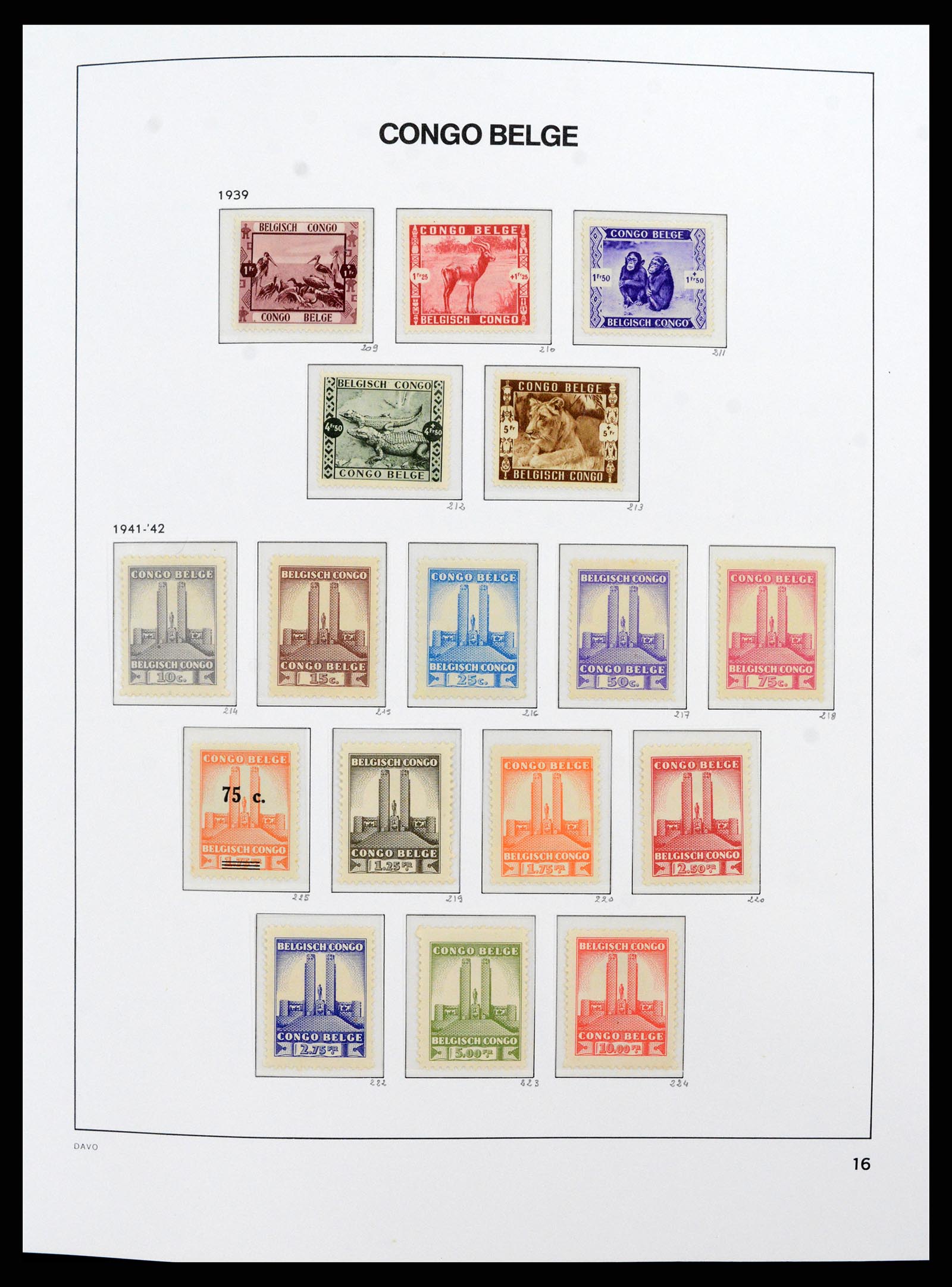 38159 0016 - Postzegelverzameling 38159 Belgisch Congo 1886-1964.
