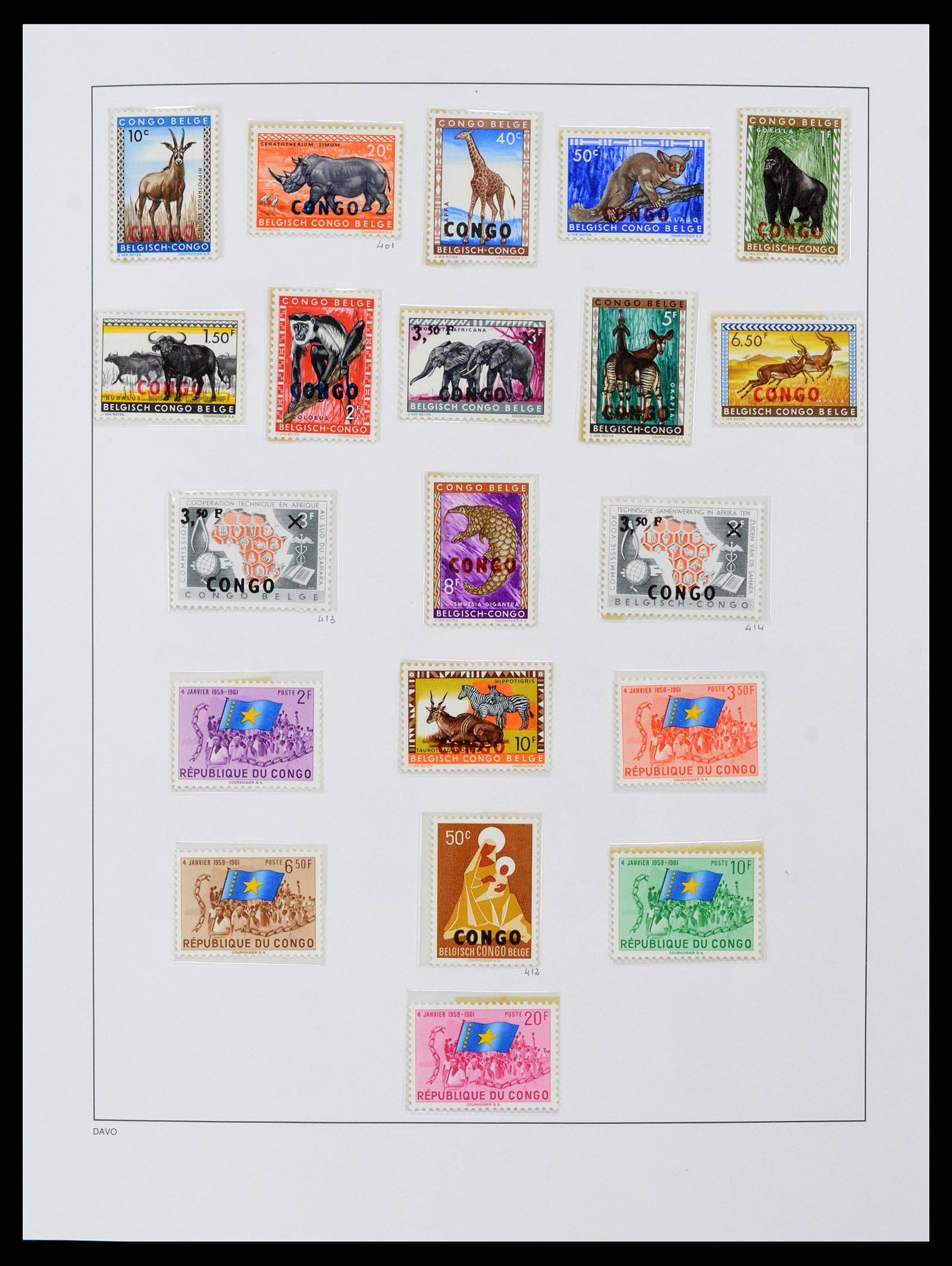 38159 0057 - Postzegelverzameling 38159 Belgisch Congo 1886-1964.