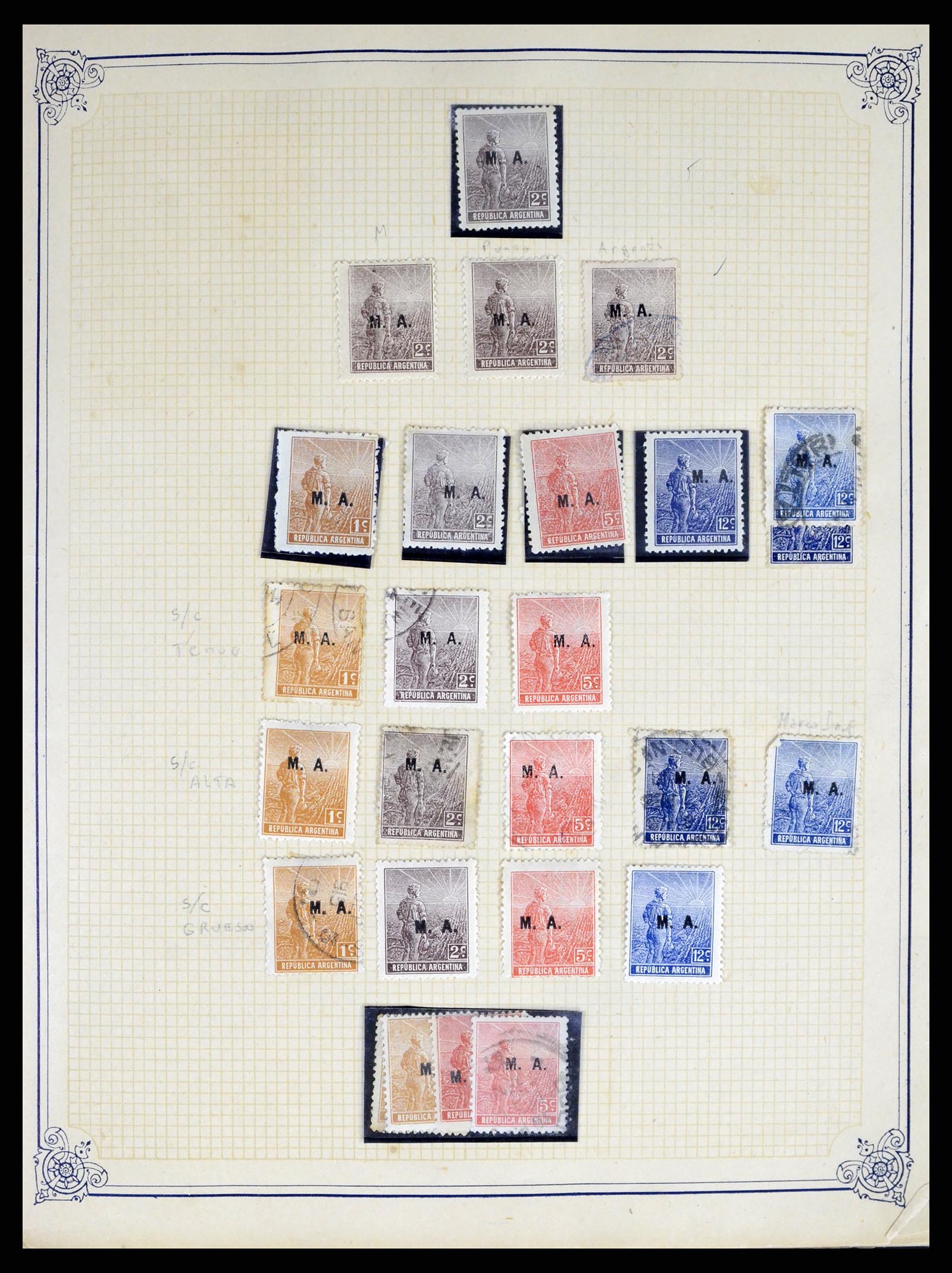 38162 0001 - Postzegelverzameling 38162 Argentinië dienst 1913-1931.