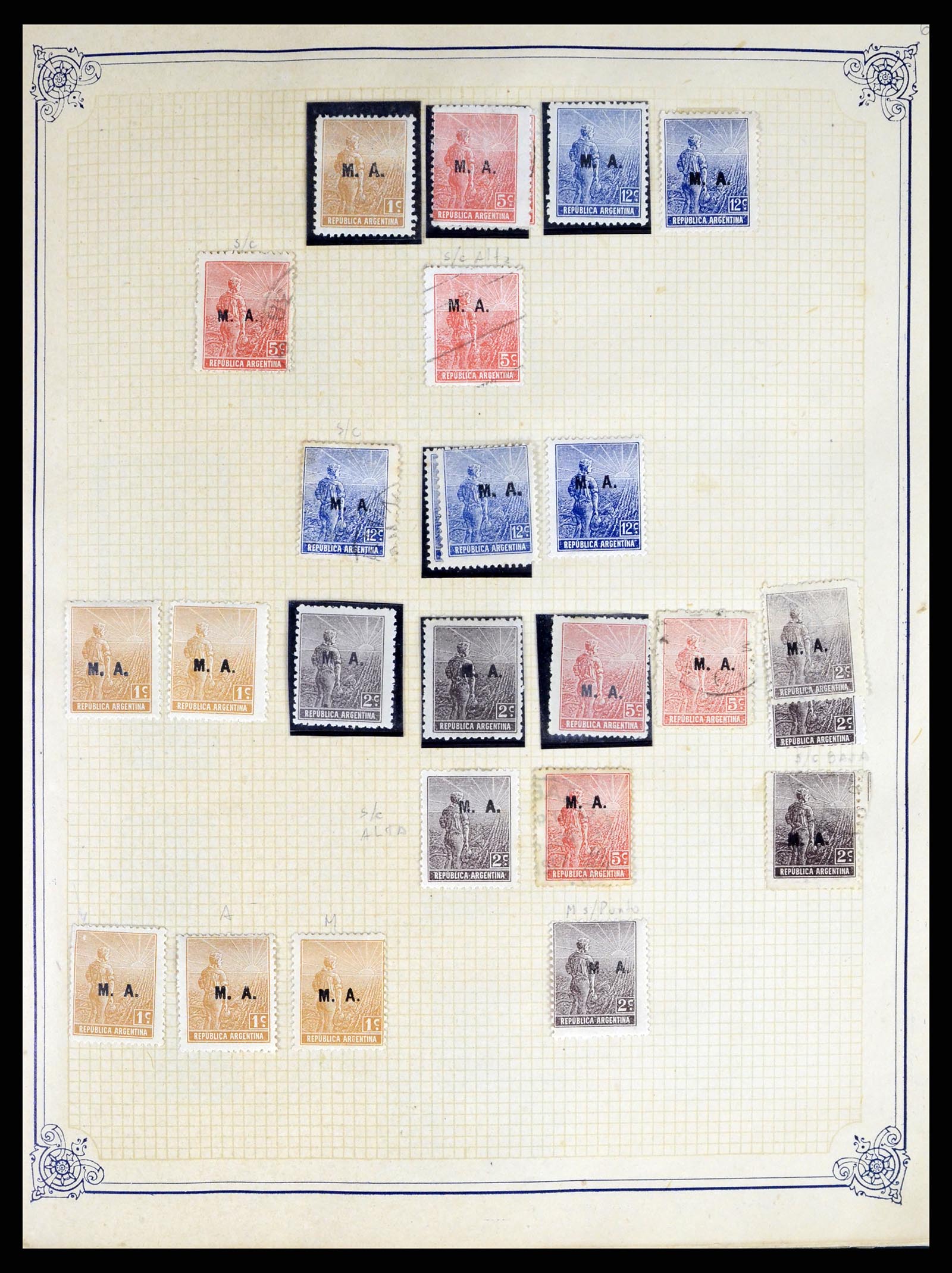 38162 0002 - Postzegelverzameling 38162 Argentinië dienst 1913-1931.