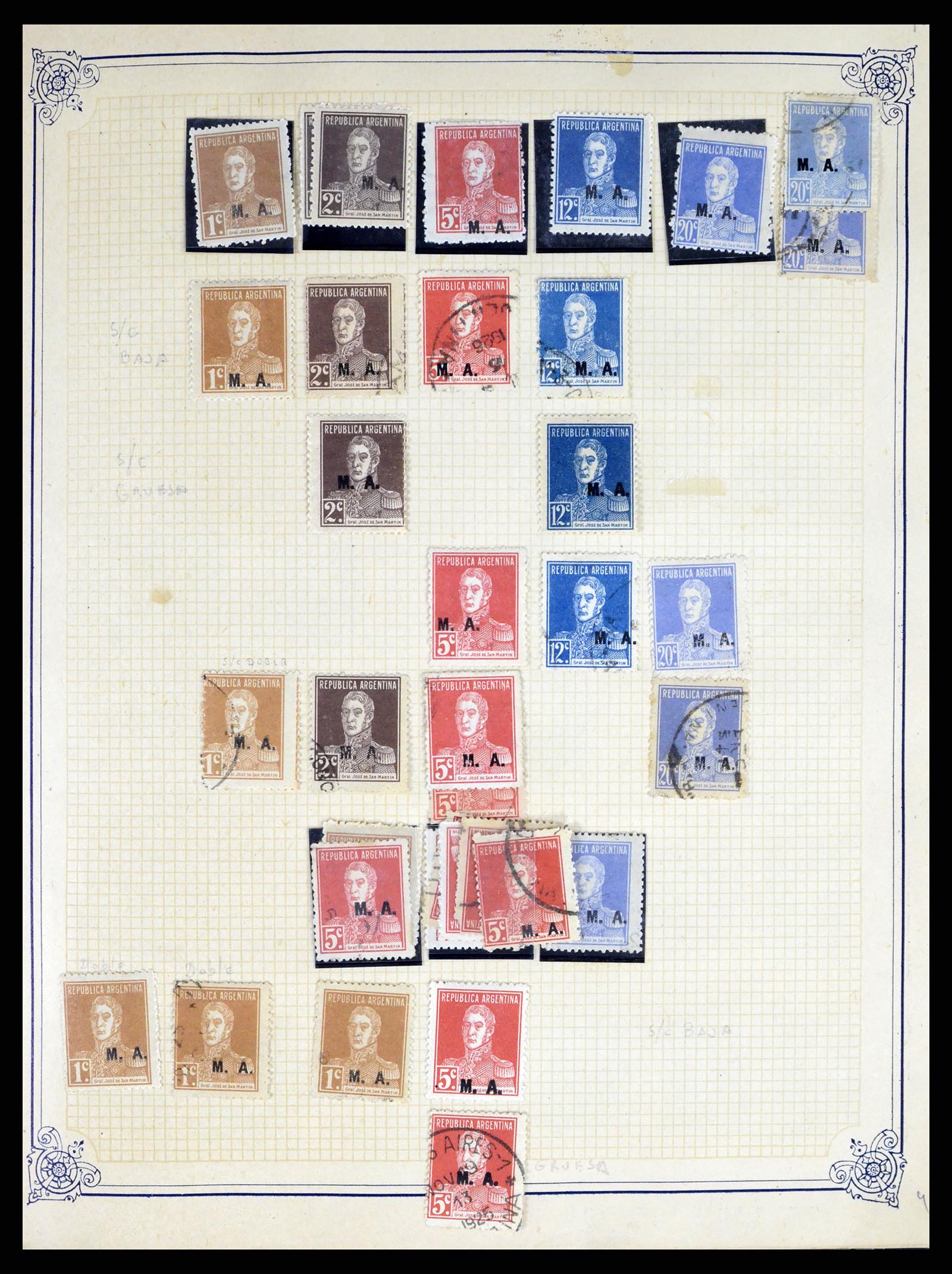 38162 0005 - Postzegelverzameling 38162 Argentinië dienst 1913-1931.