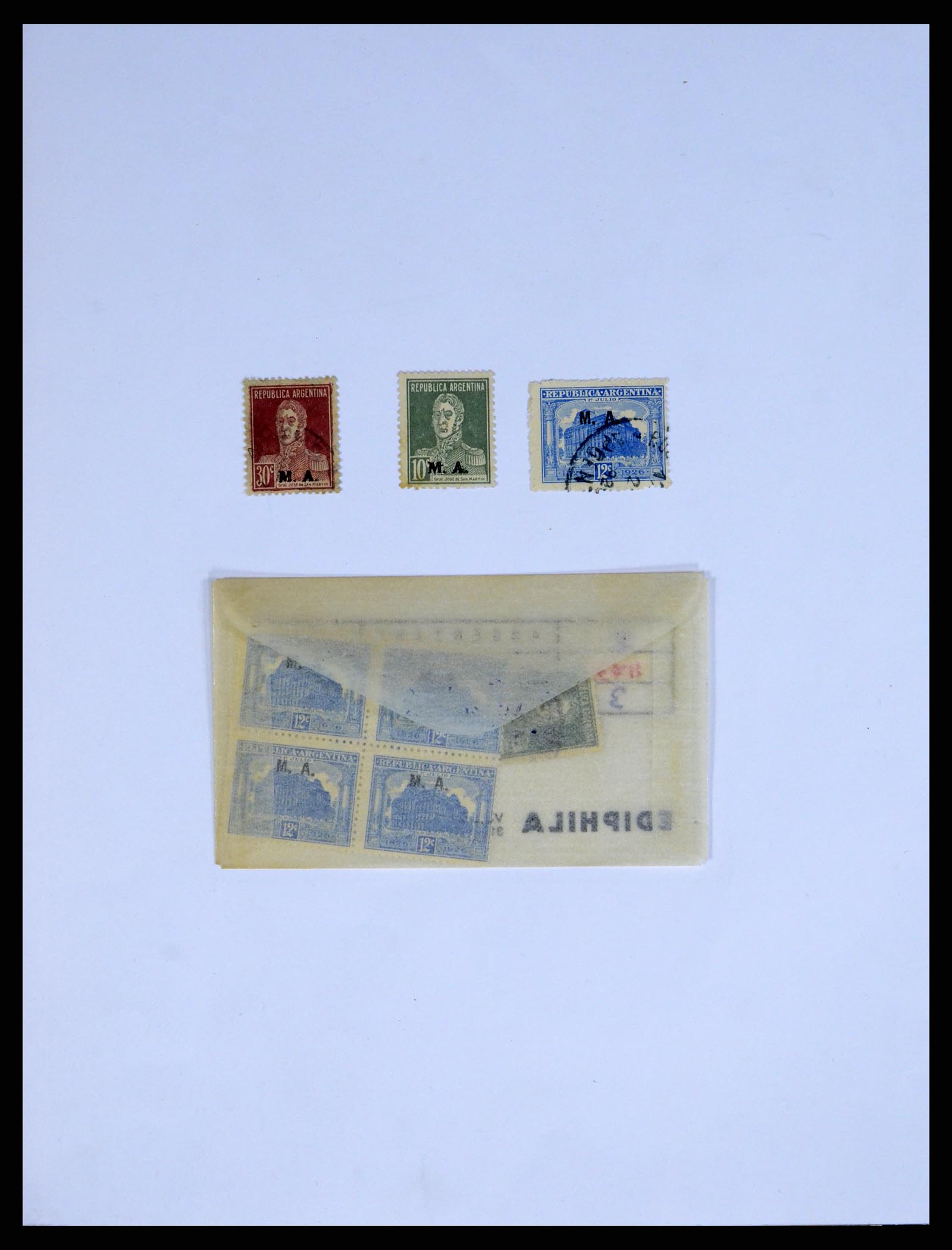 38162 0009 - Postzegelverzameling 38162 Argentinië dienst 1913-1931.