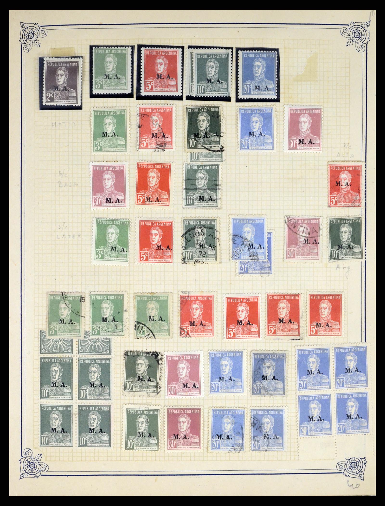 38162 0011 - Postzegelverzameling 38162 Argentinië dienst 1913-1931.