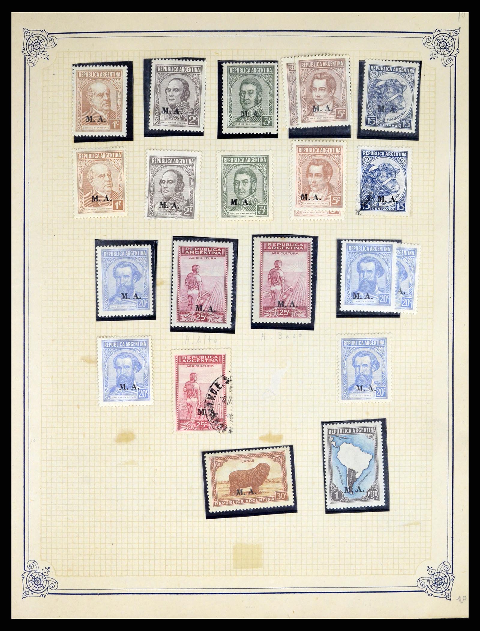 38162 0012 - Postzegelverzameling 38162 Argentinië dienst 1913-1931.