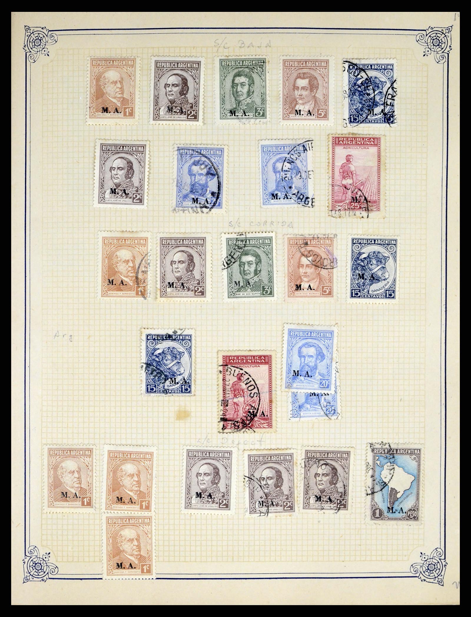 38162 0013 - Postzegelverzameling 38162 Argentinië dienst 1913-1931.