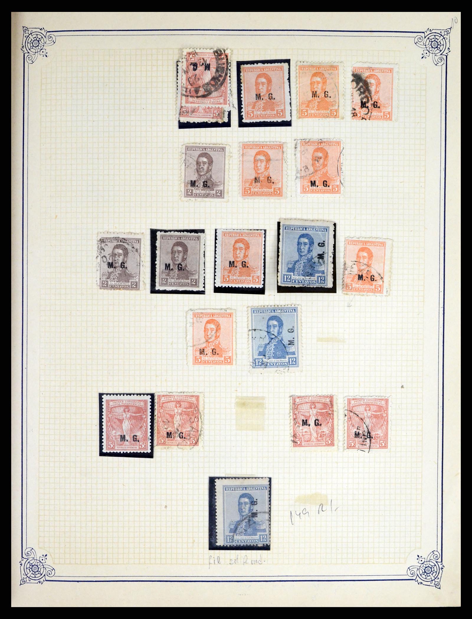 38162 0020 - Postzegelverzameling 38162 Argentinië dienst 1913-1931.