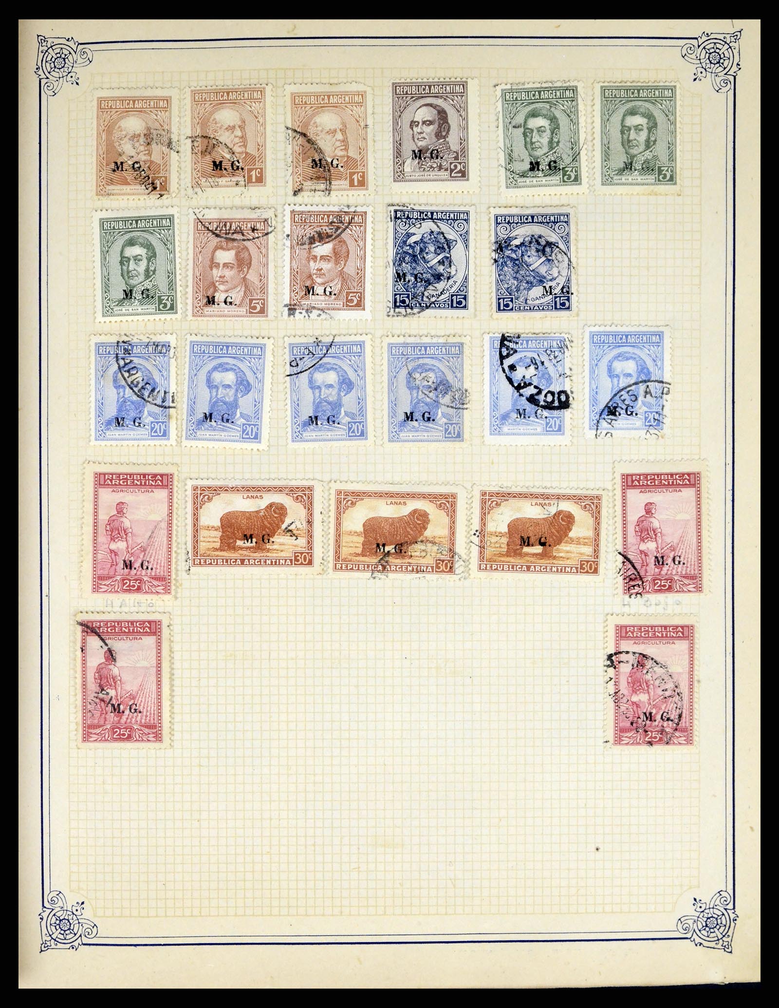 38162 0029 - Stamp collection 38162 Argentina service 1913-1931.