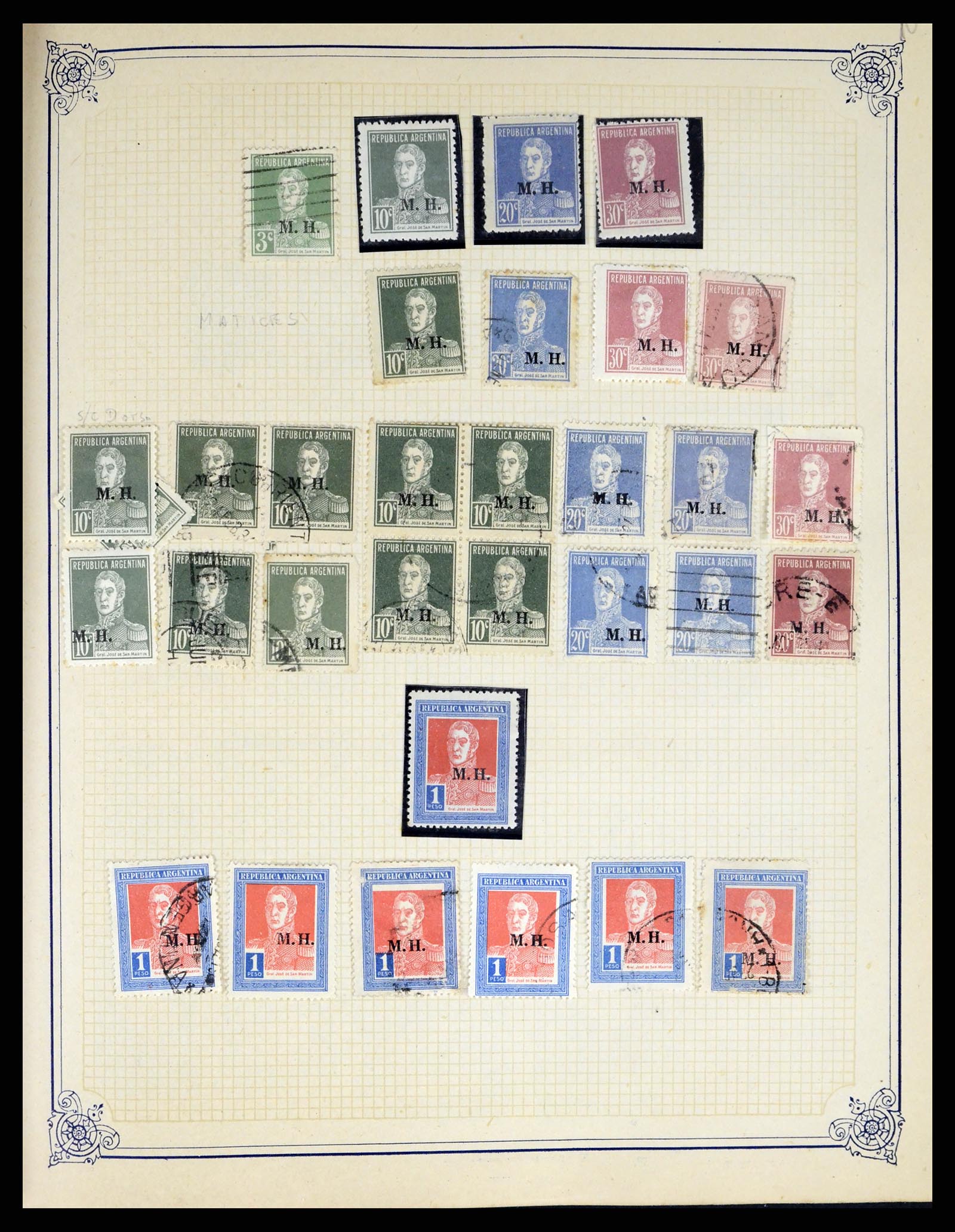 38162 0038 - Stamp collection 38162 Argentina service 1913-1931.