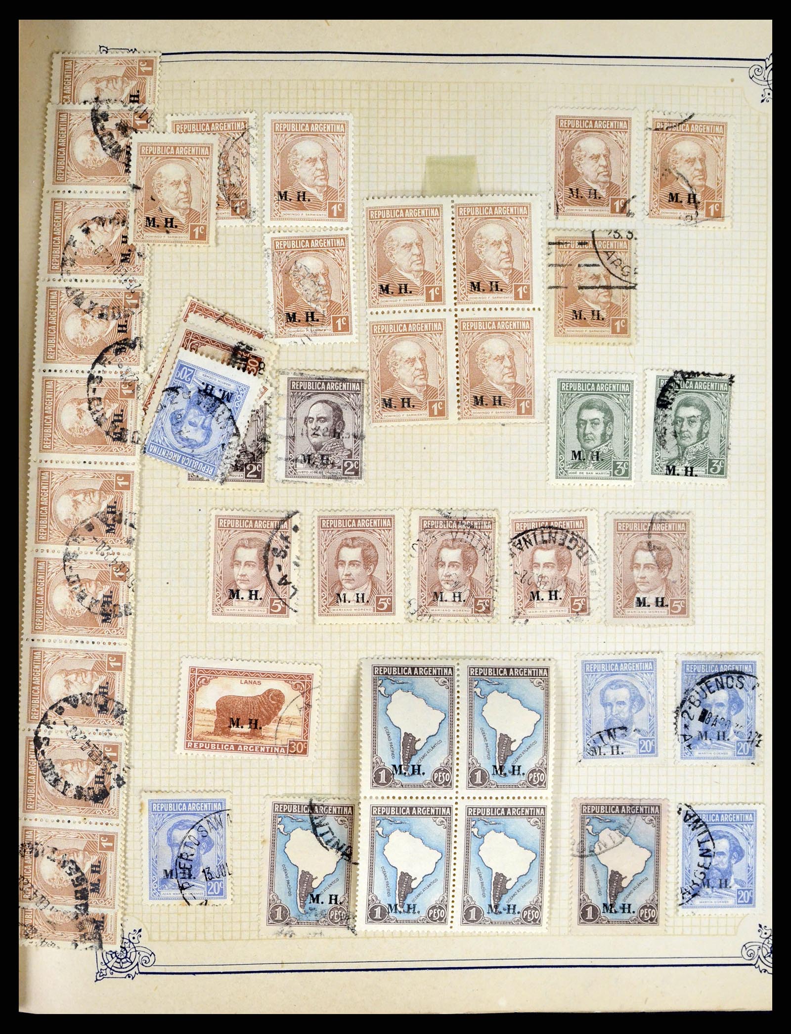 38162 0040 - Stamp collection 38162 Argentina service 1913-1931.