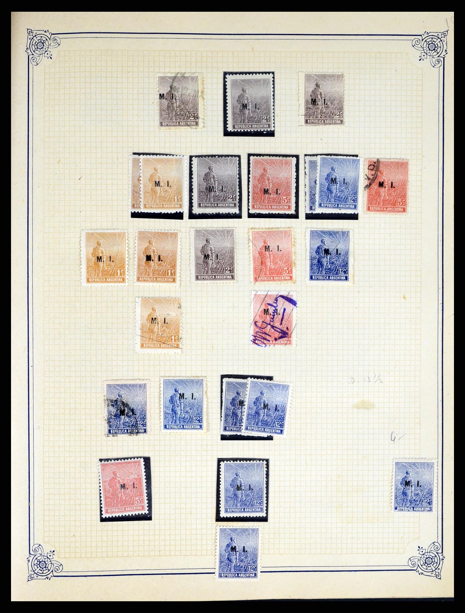38162 0042 - Postzegelverzameling 38162 Argentinië dienst 1913-1931.