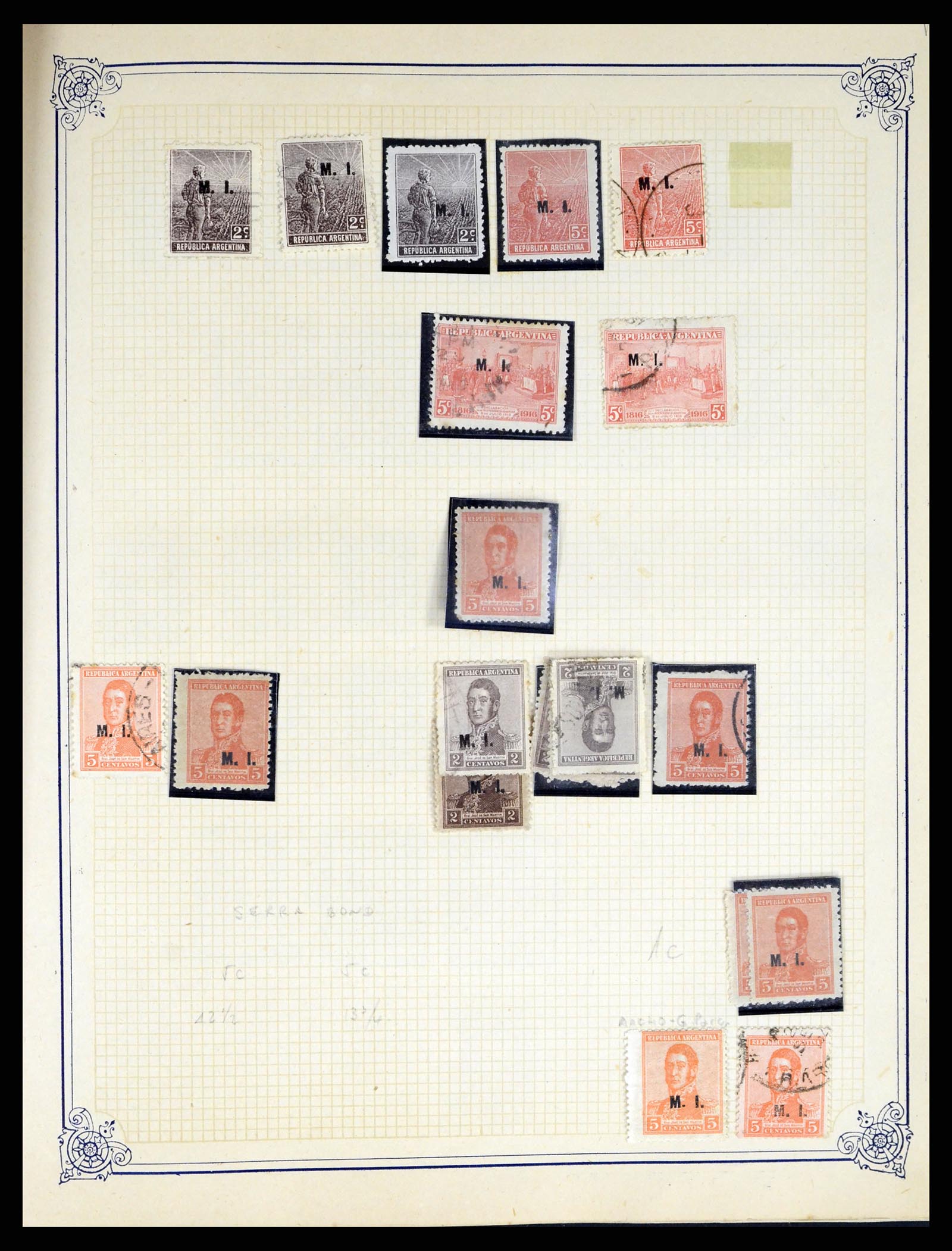38162 0043 - Postzegelverzameling 38162 Argentinië dienst 1913-1931.