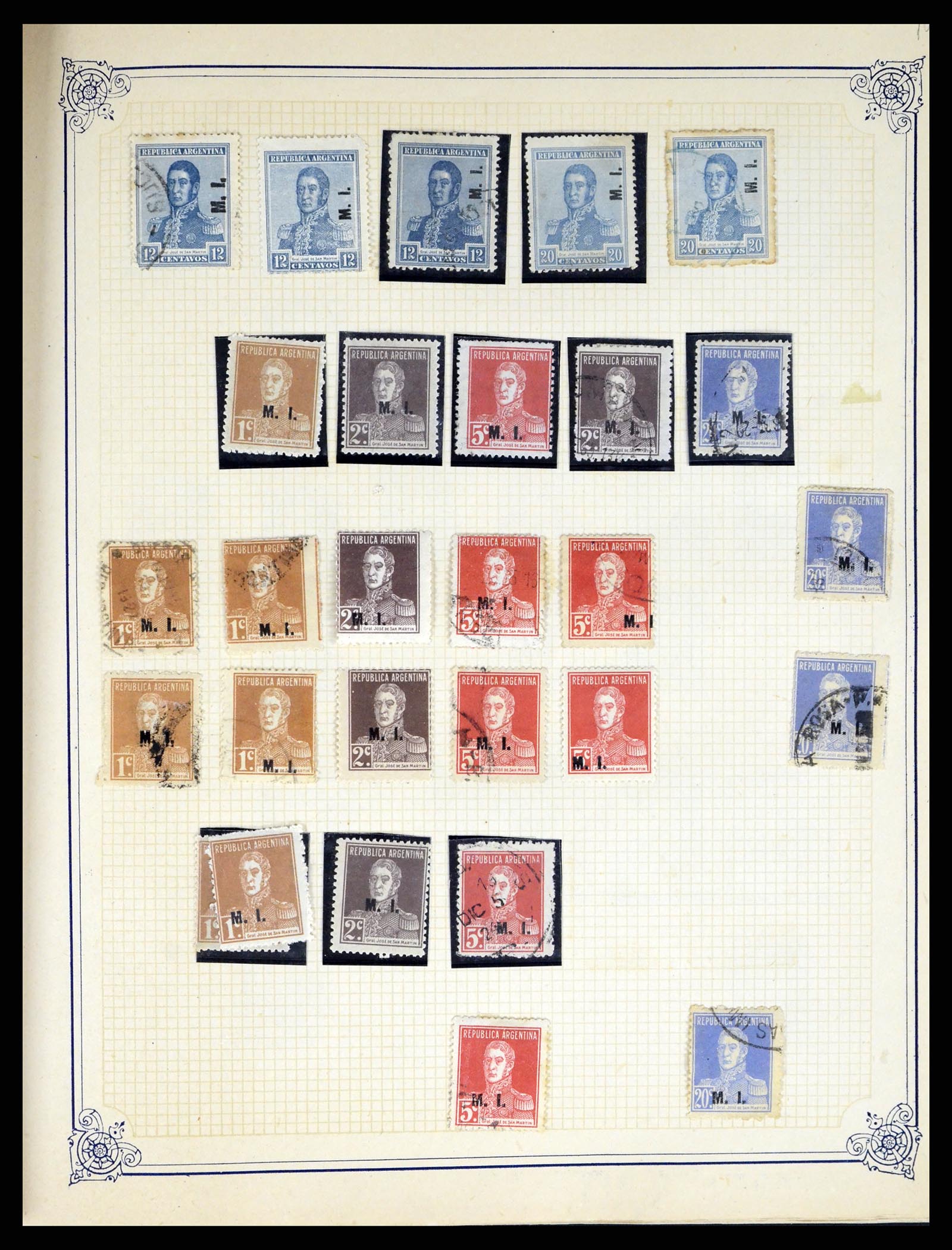 38162 0044 - Postzegelverzameling 38162 Argentinië dienst 1913-1931.