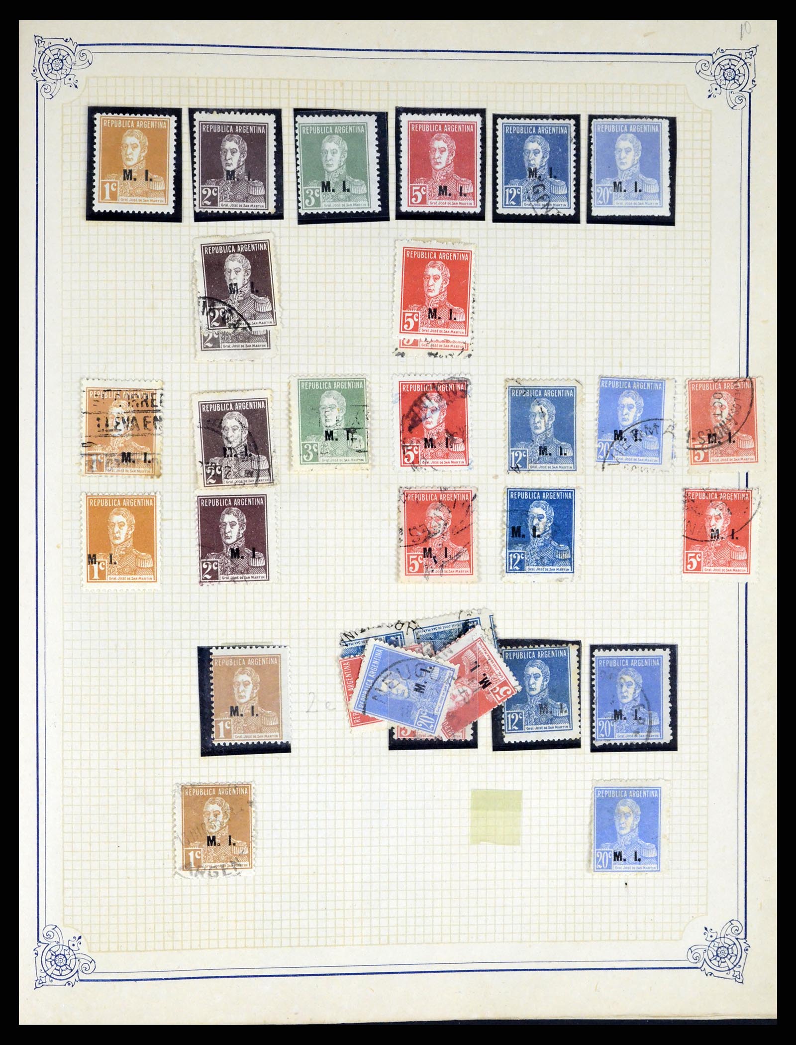38162 0045 - Postzegelverzameling 38162 Argentinië dienst 1913-1931.